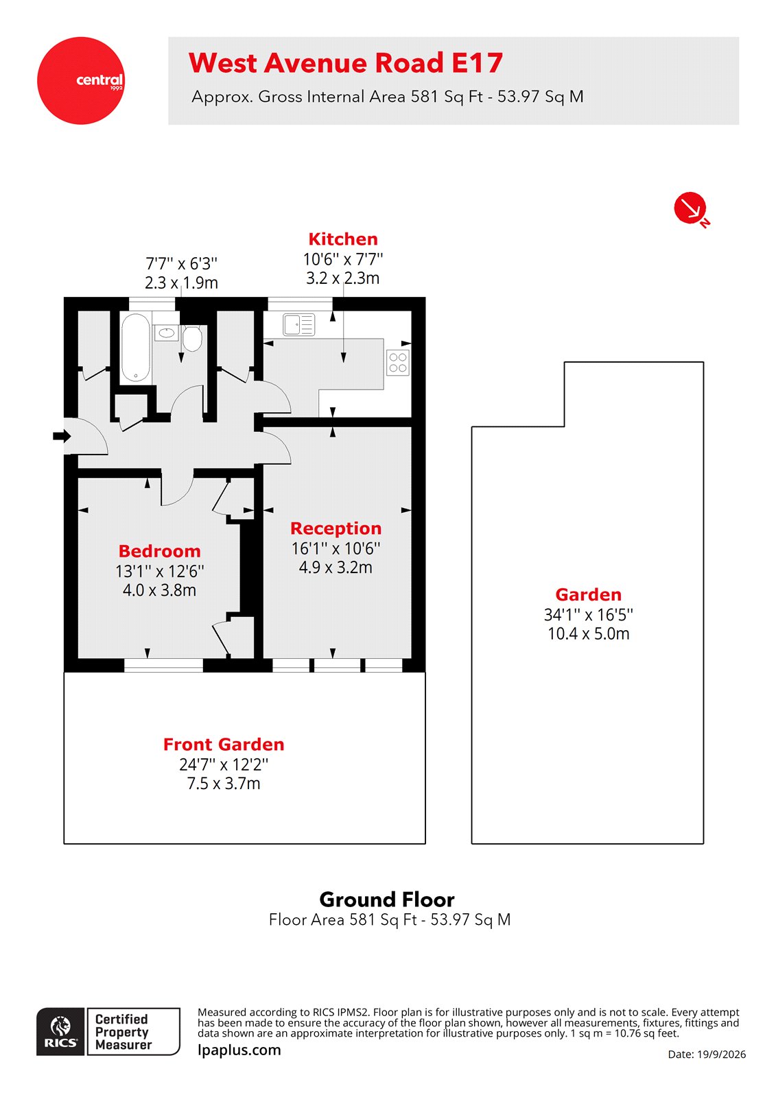 1a, West Avenue Road, London floorplan