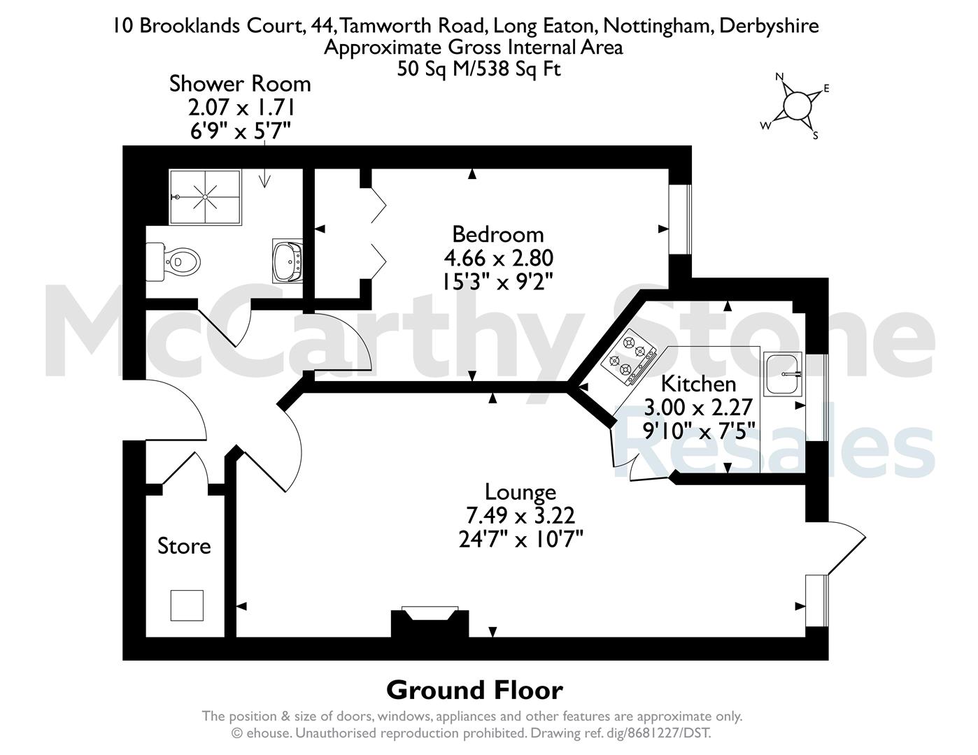 10 Brooklands Court, Tamworth Road, Nottingham floorplan