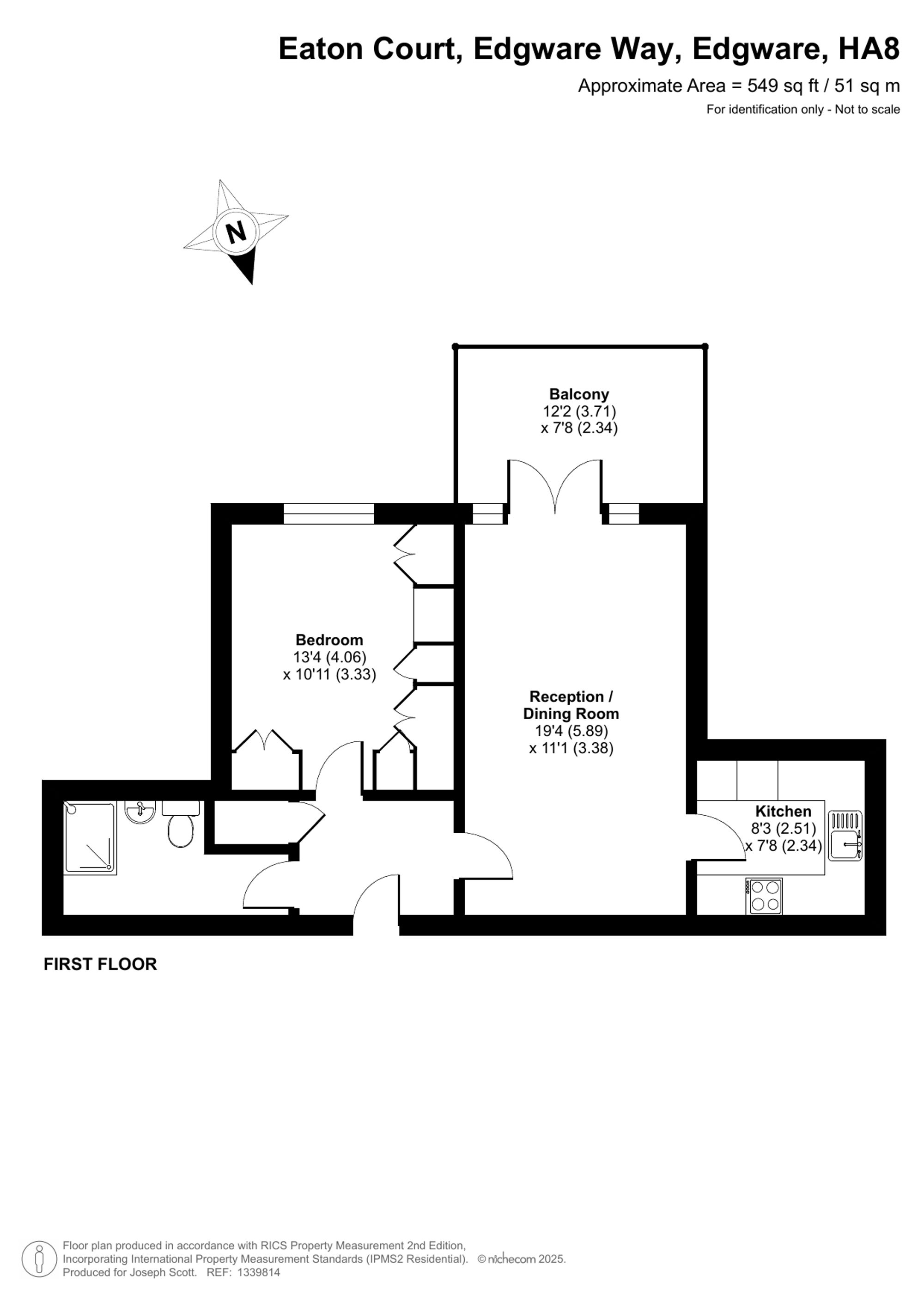 Flat 14, Eaton Court, Edgware floorplan