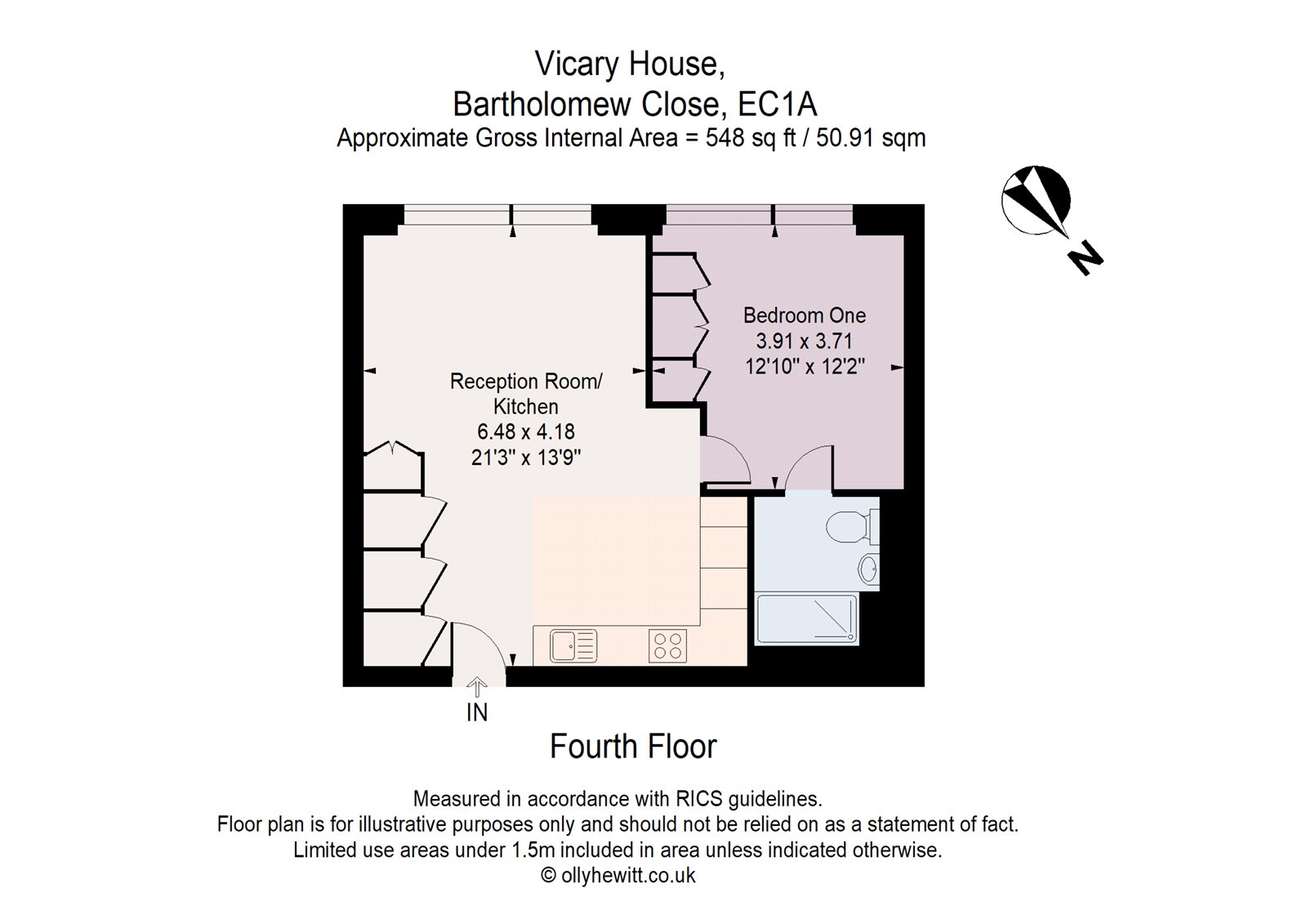 4.3 Vicary House, 24, Bartholomew Close, London floorplan