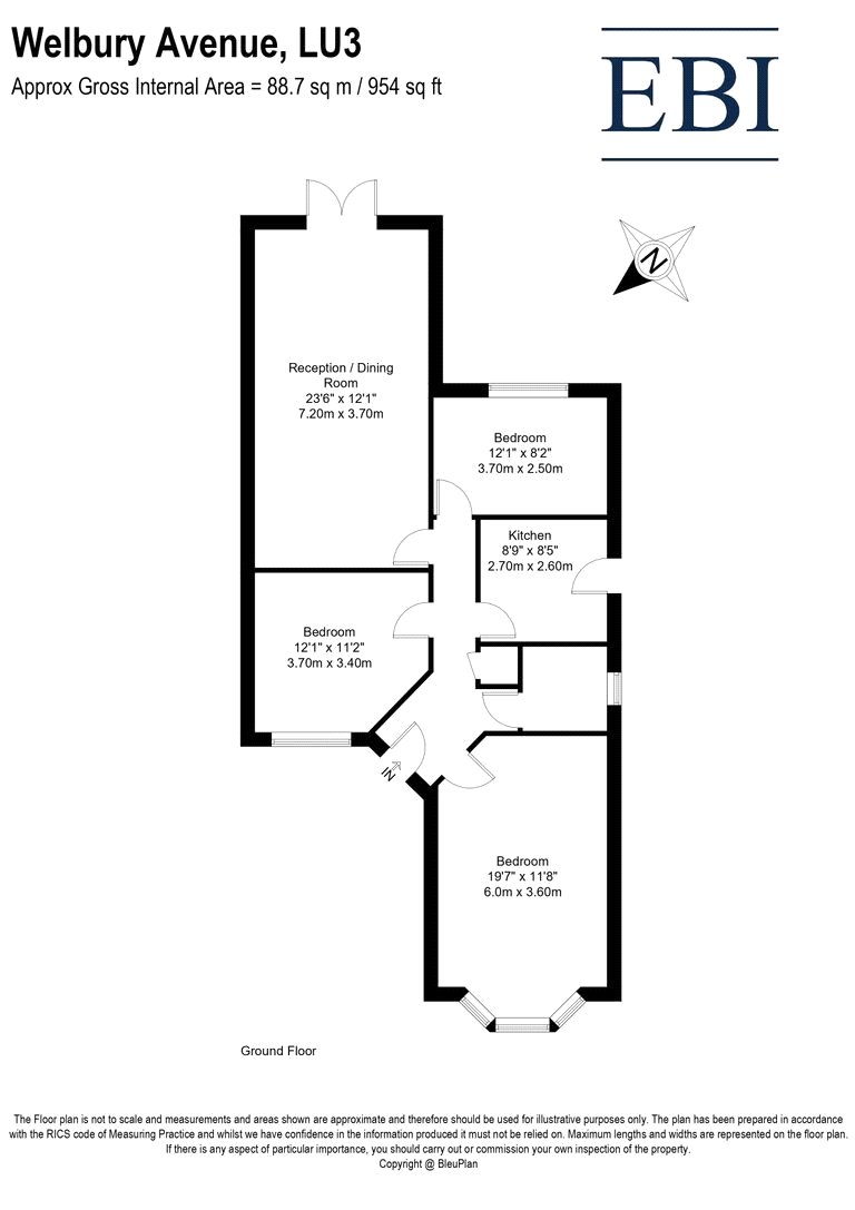 7, Welbury Avenue, Bedfordshire floorplan