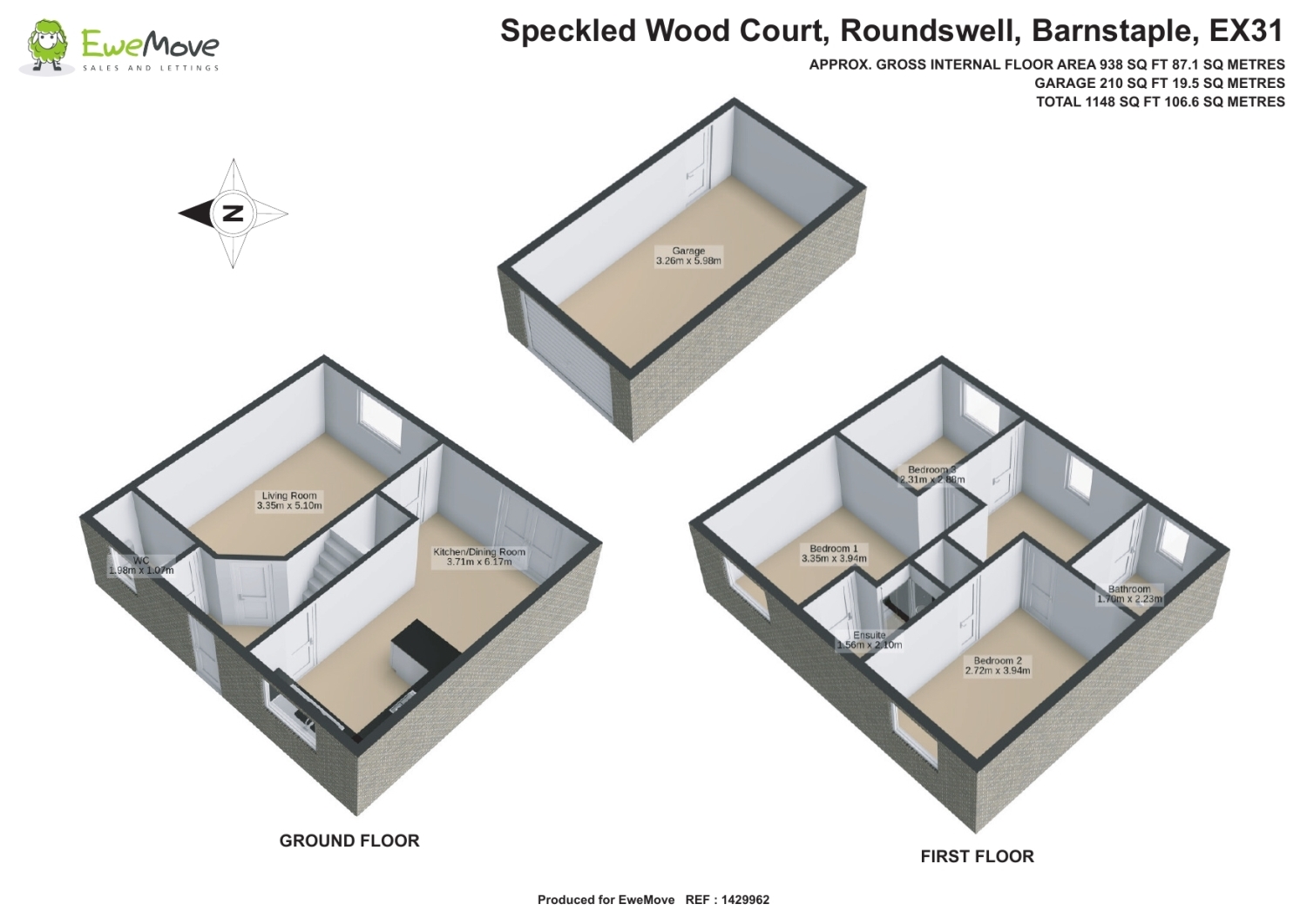 12, Speckled Wood Court, Barnstaple floorplan