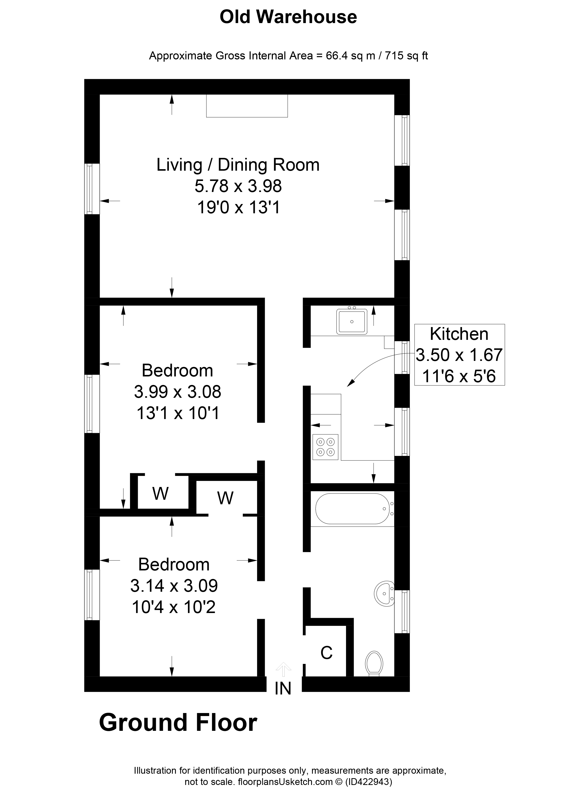 51 Woodgreen, Witney, Oxfordshire OX28, 2 bedroom flat to rent