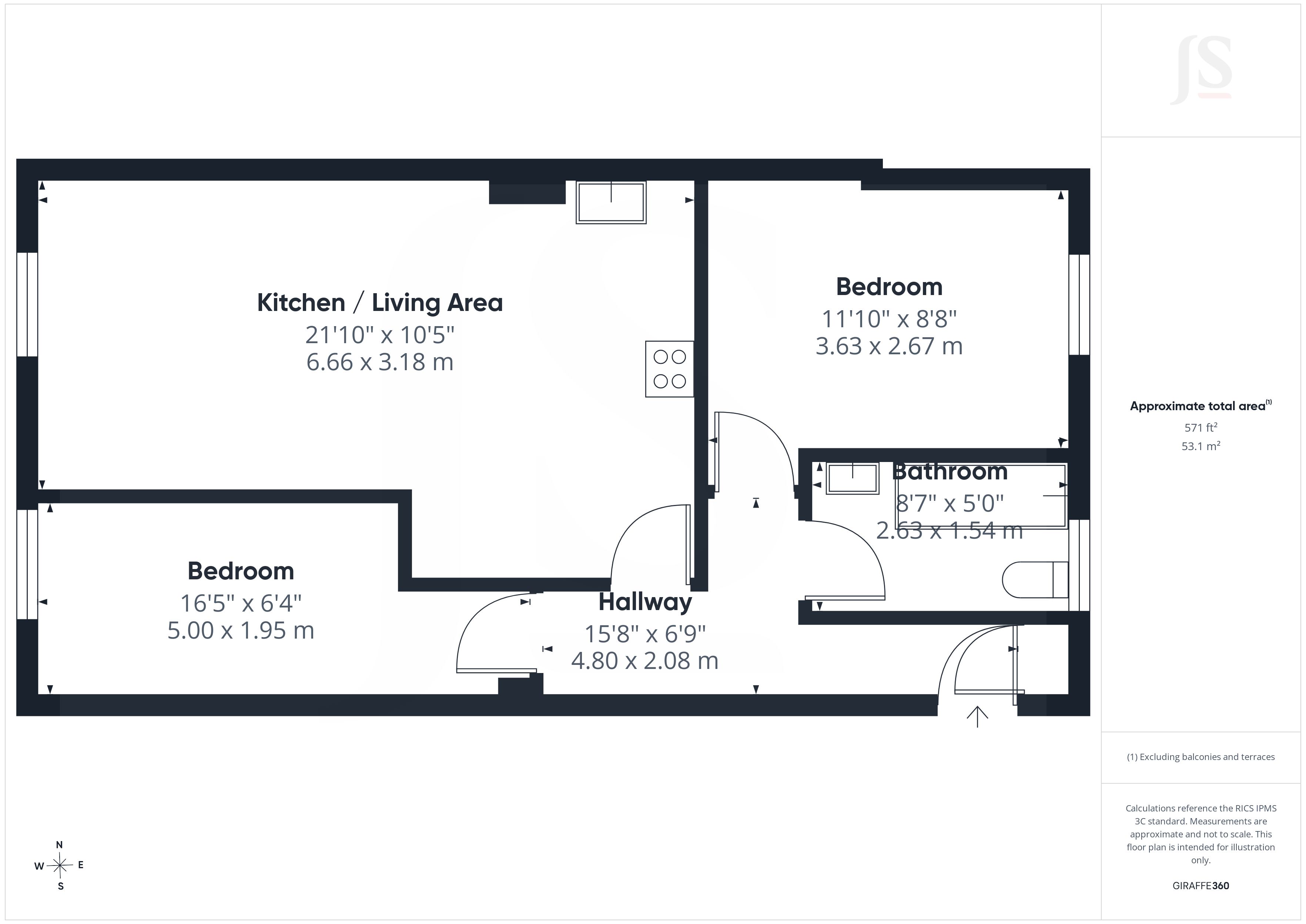 Flat 4, 14, Richmond Place, Brighton floorplan