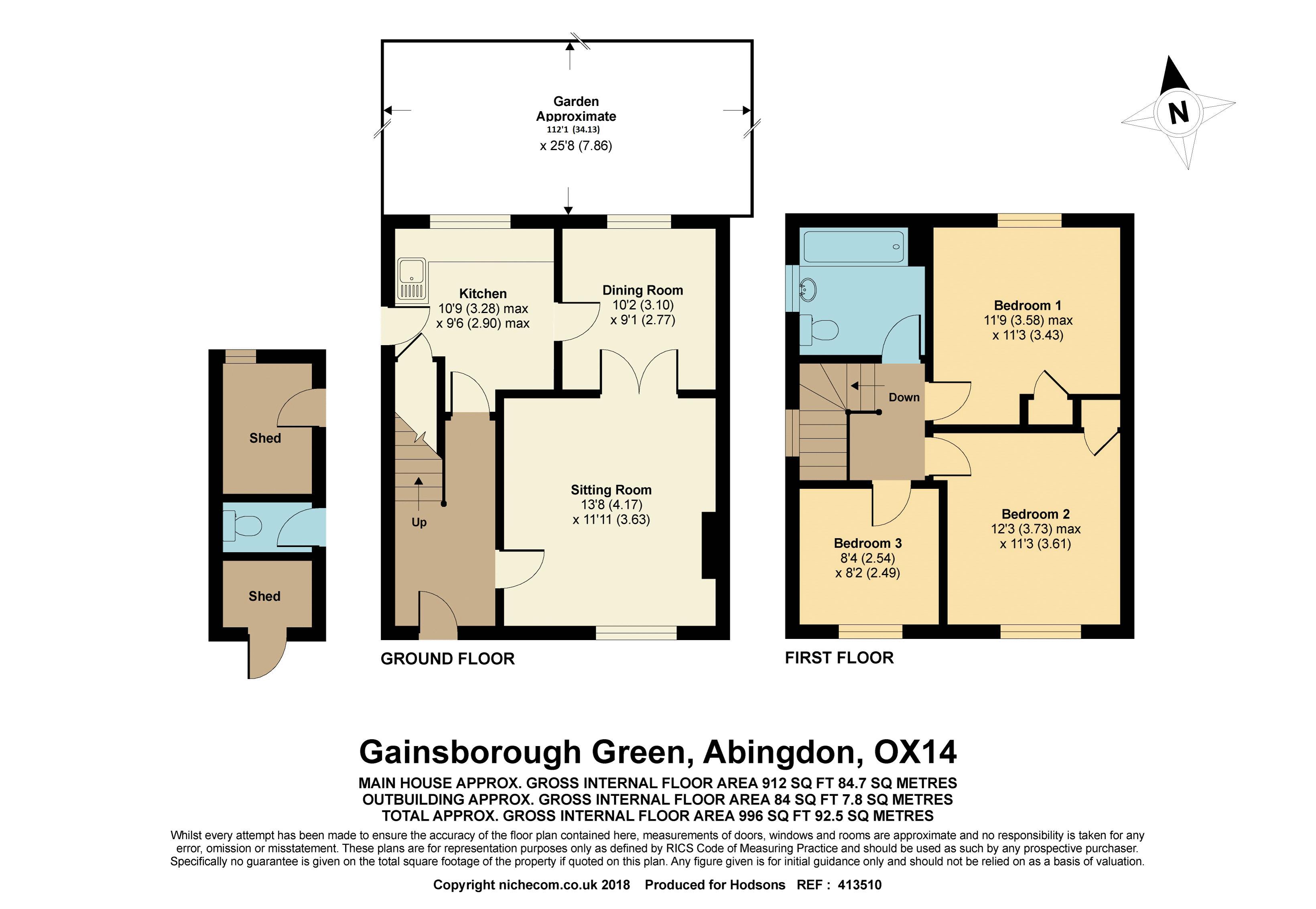 3 Bedrooms Semi-detached house for sale in Gainsborough Green, Abingdon OX14