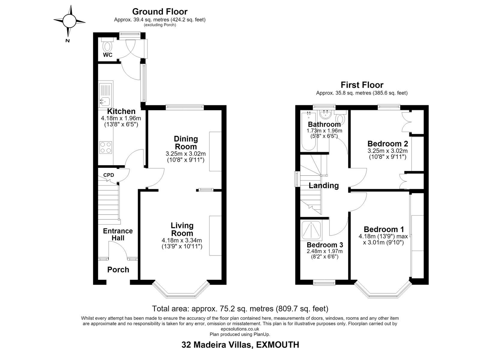 32, Madeira Villas, Exmouth floorplan