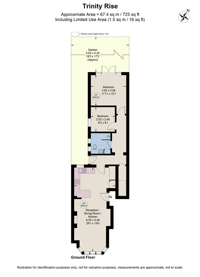 Flat 1, 44, Trinity Rise, London floorplan