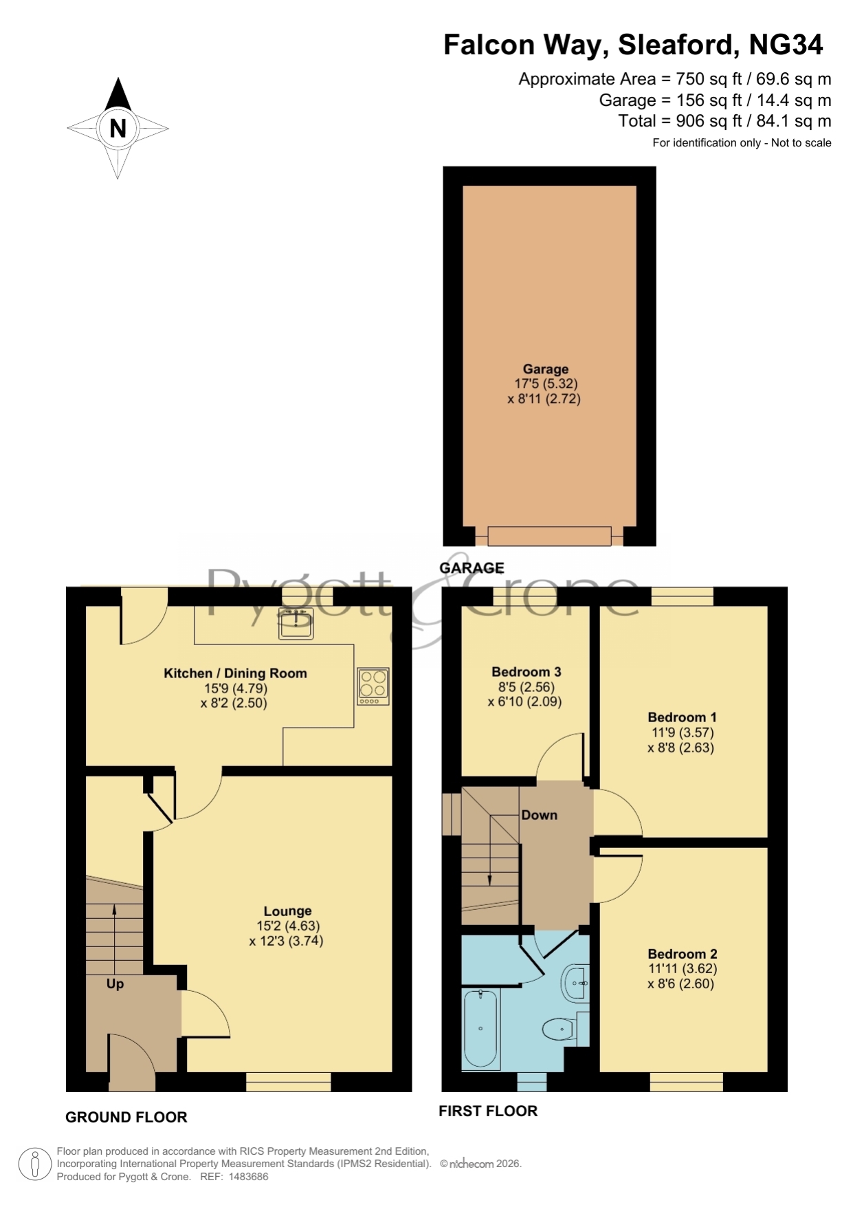 41, Falcon Way, Sleaford floorplan