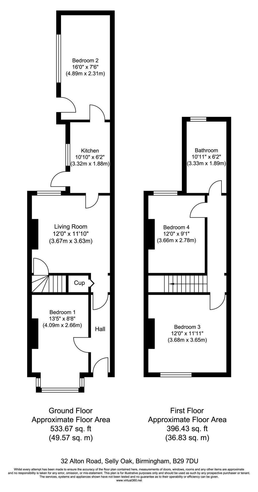 32, Alton Road, Birmingham floorplan