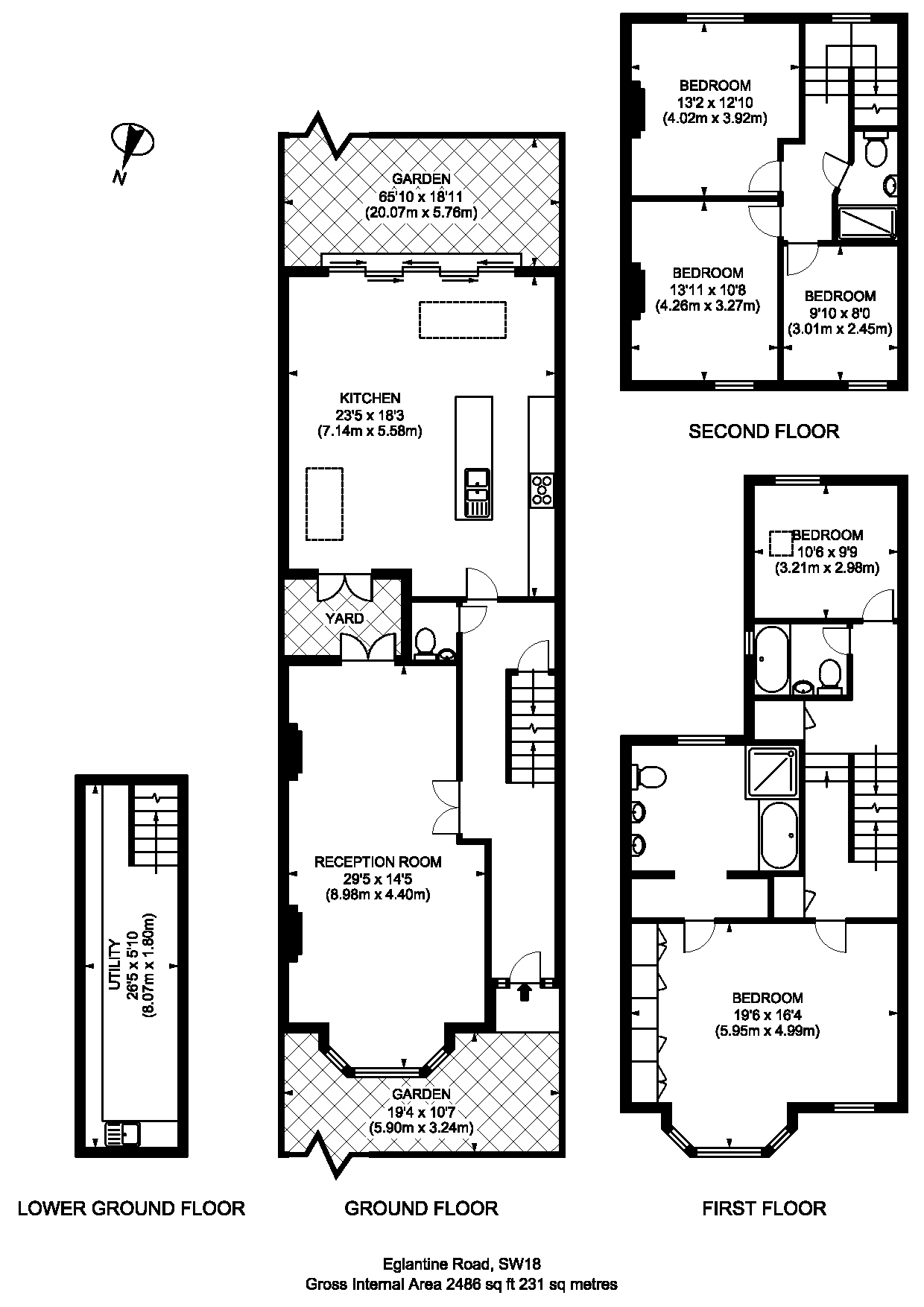 Eglantine Road, Wandsworth, London SW18, 5 bedroom terraced house for