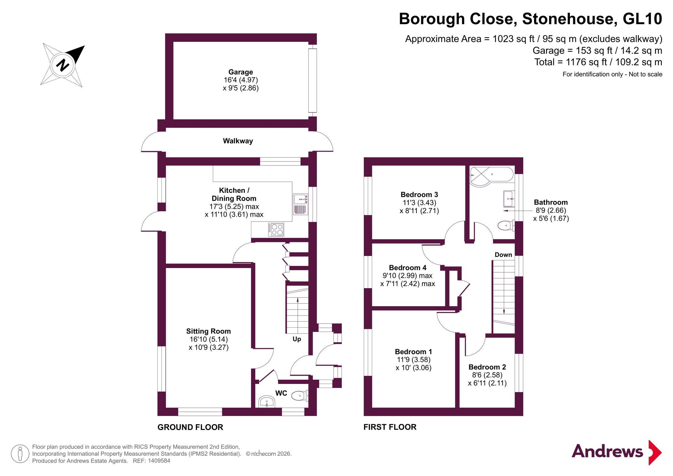 23, Borough Close, Stonehouse floorplan