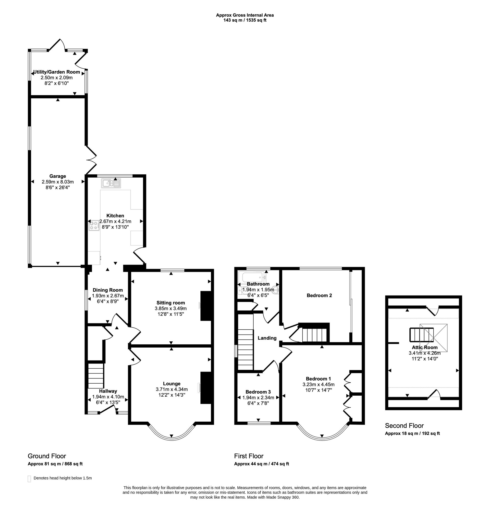 8 Oaklands Drive, Bridgend floorplan