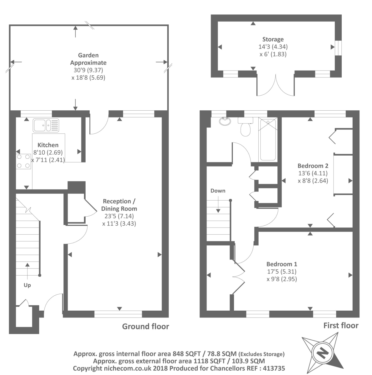 2 Bedrooms Terraced house to rent in Avon Place, Reading RG1