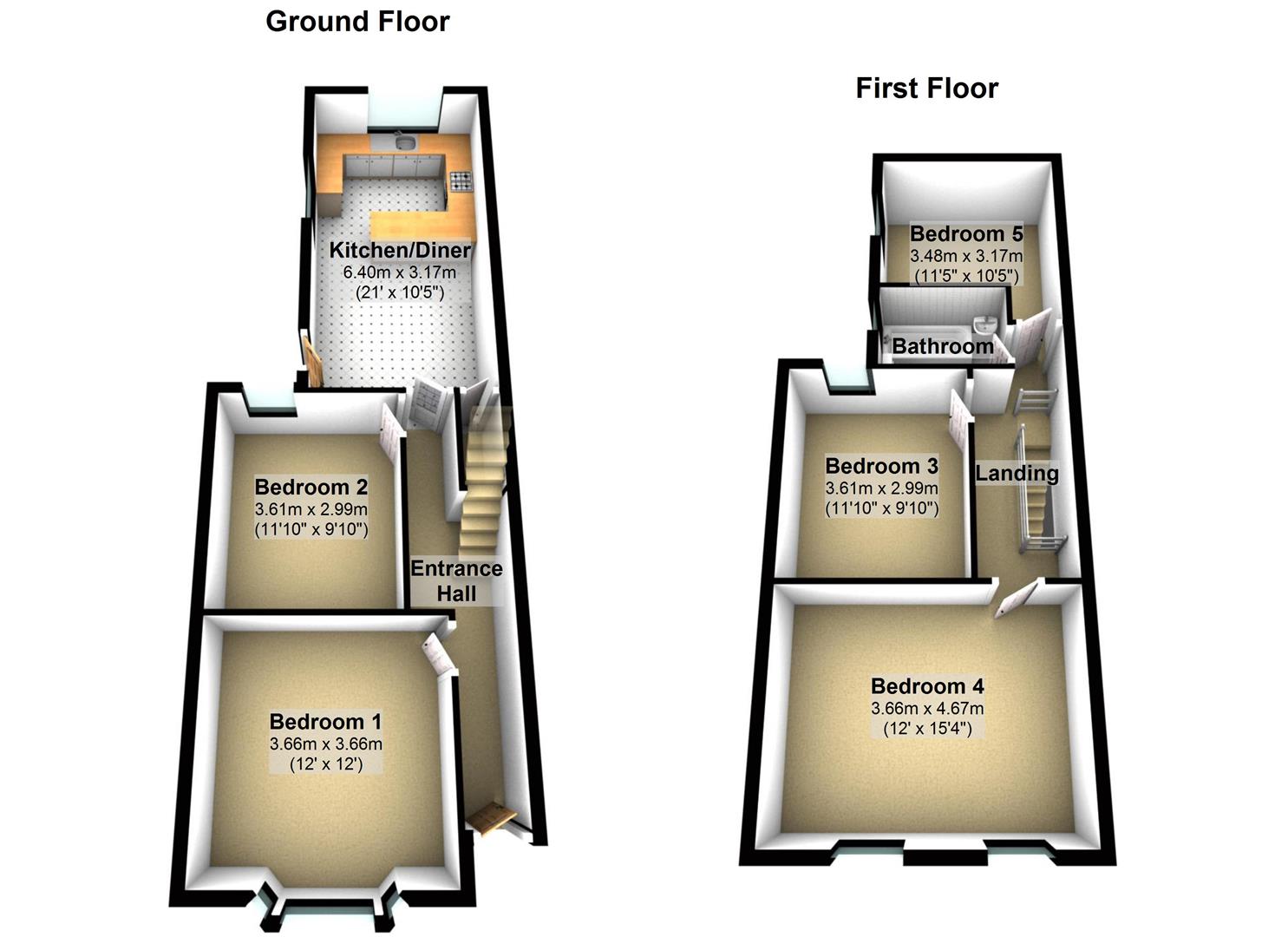 5 Bedrooms Semi-detached house to rent in Reginald Street, Luton LU2