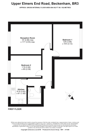Flat 3, Eden Park House, 531, Upper Elmers End Road, Beckenham floorplan