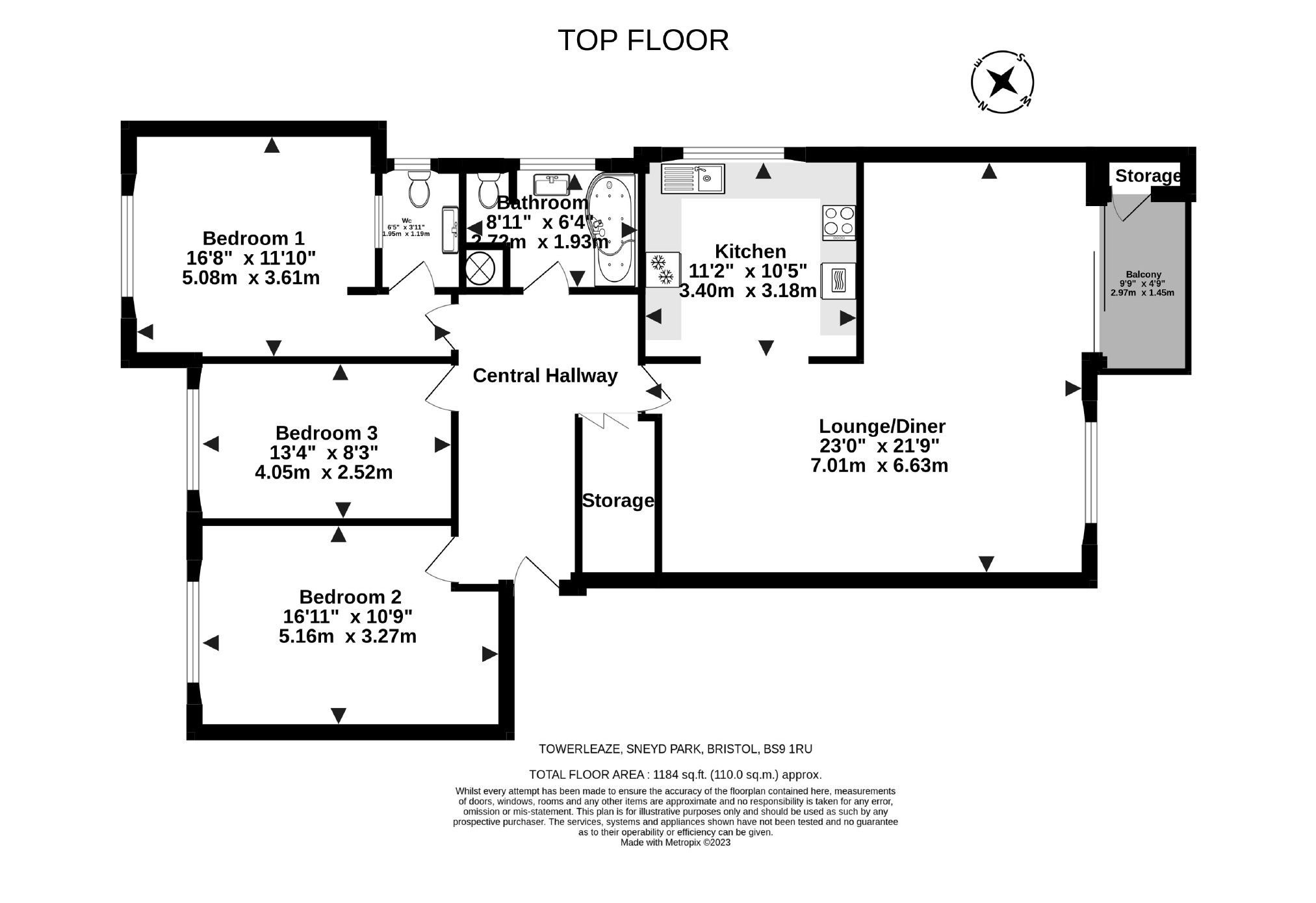 Towerleaze, Knoll Hill, Sneyd Park, Bristol BS9, 3 bedroom flat for