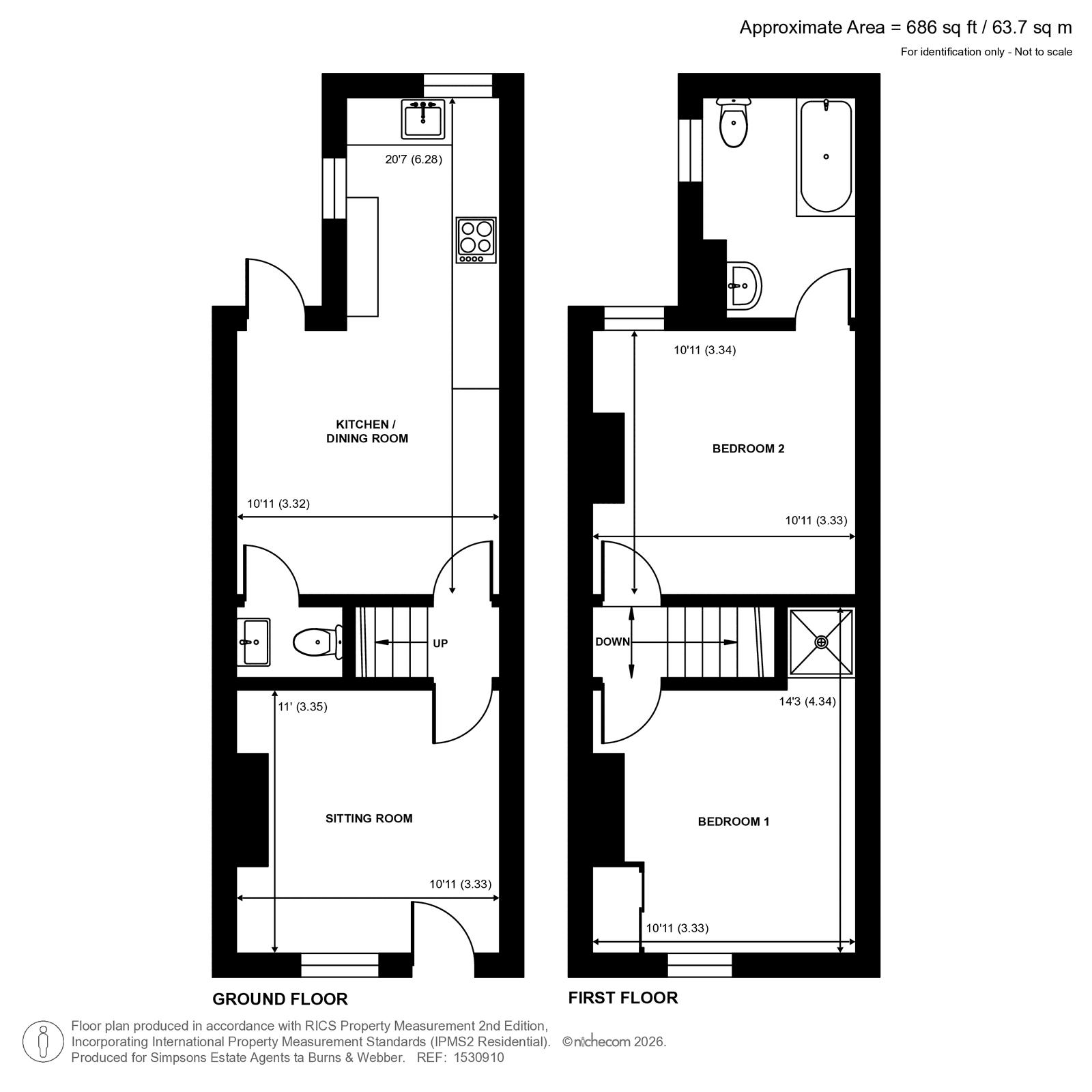 10, Mead Cottages, Godalming floorplan