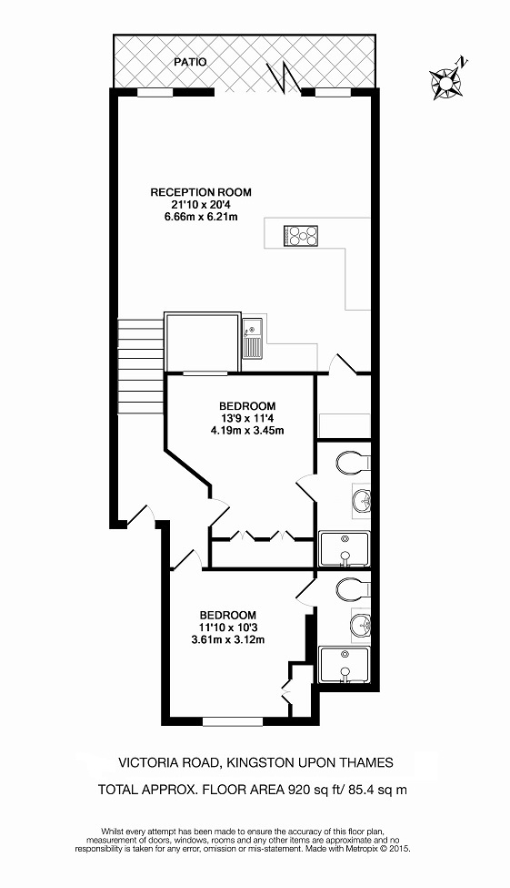 Flat 2, 25, Victoria Road, Kingston Upon Thames floorplan