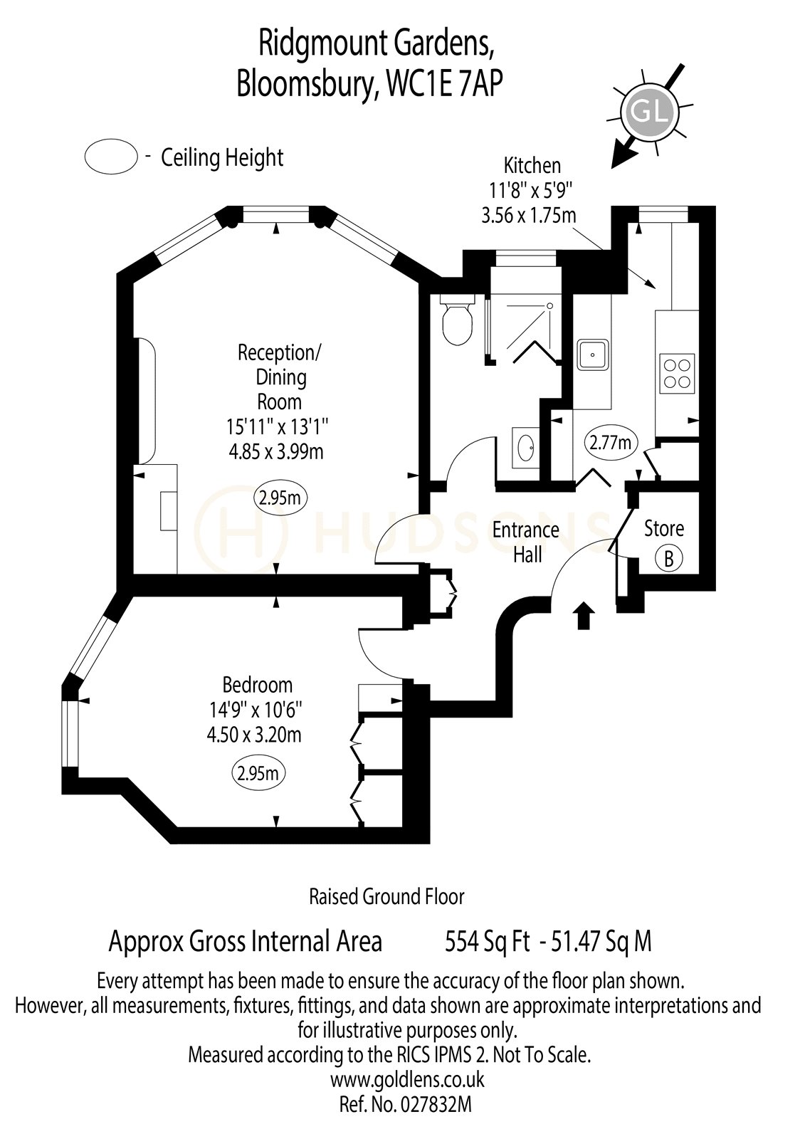 3A, Ridgmount Gardens, London floorplan