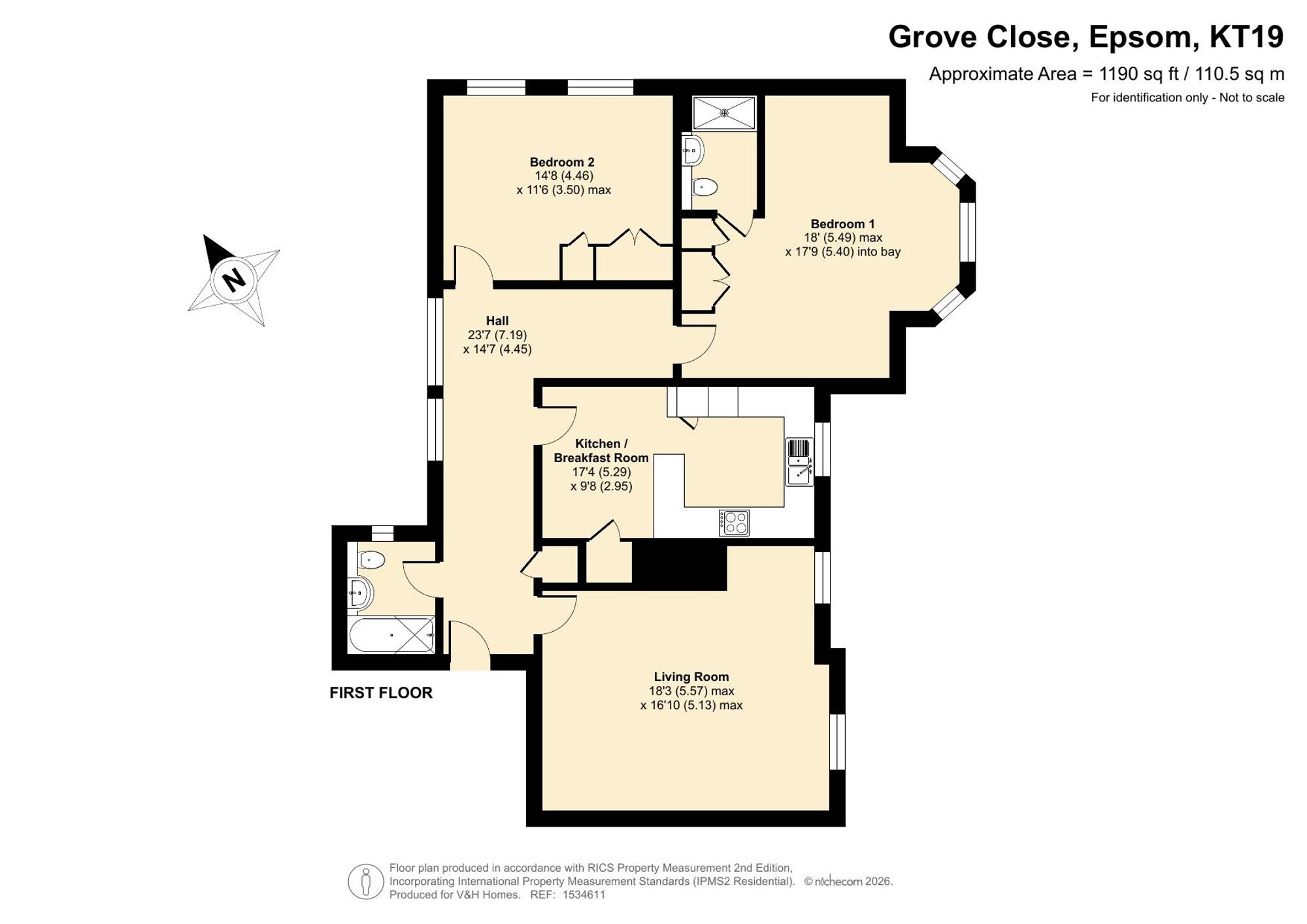 Flat 6 Prospect House, Grove Close, Epsom, Epsom floorplan