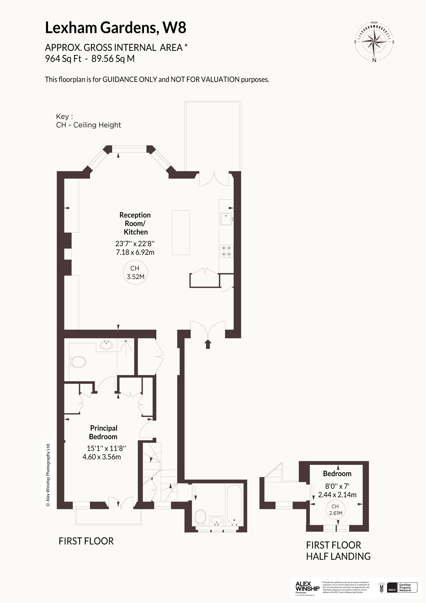 Flat B, 62, Lexham Gardens, London floorplan