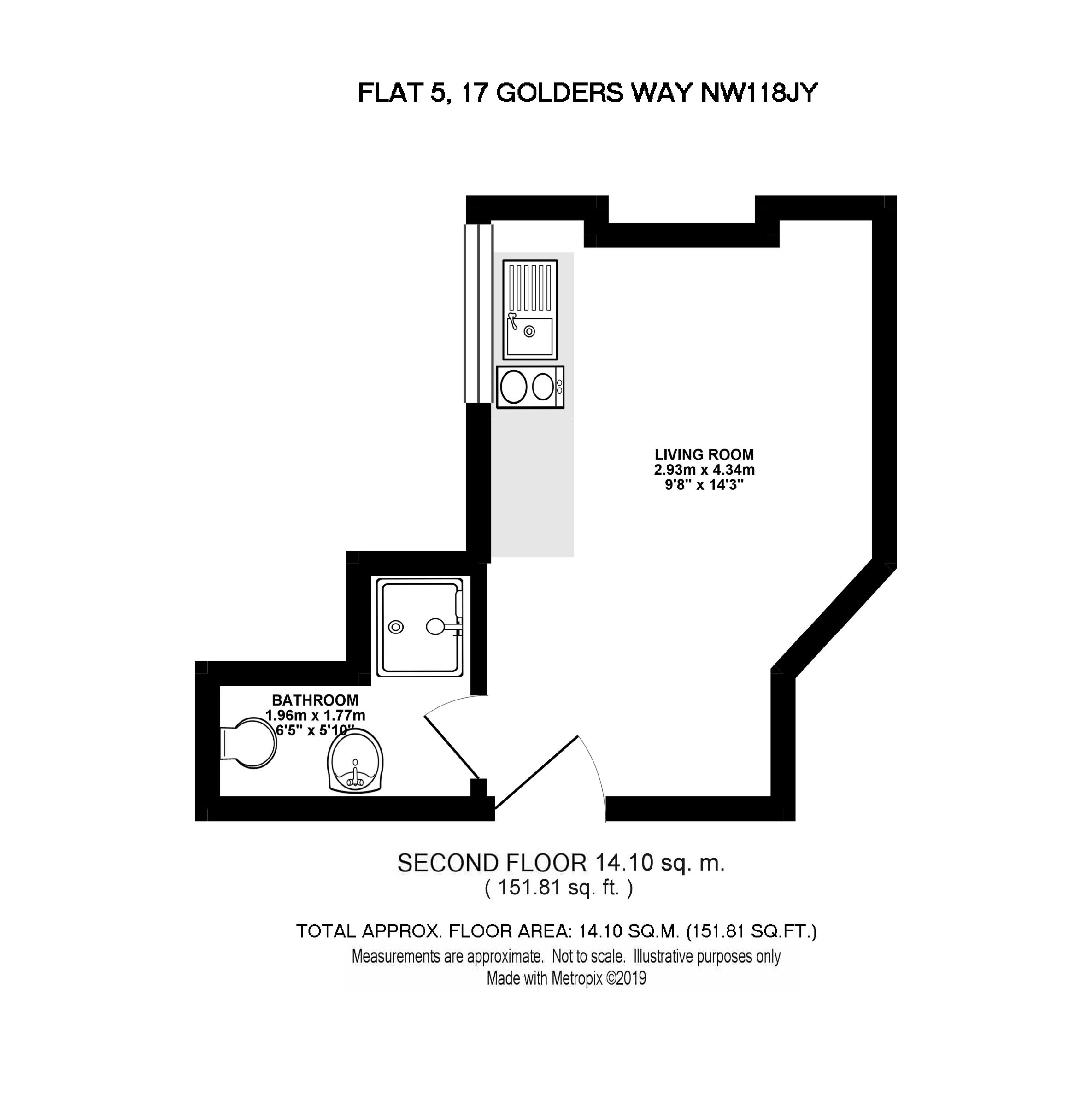 Flat 5, 17 Golders Way, Golders Green floorplan