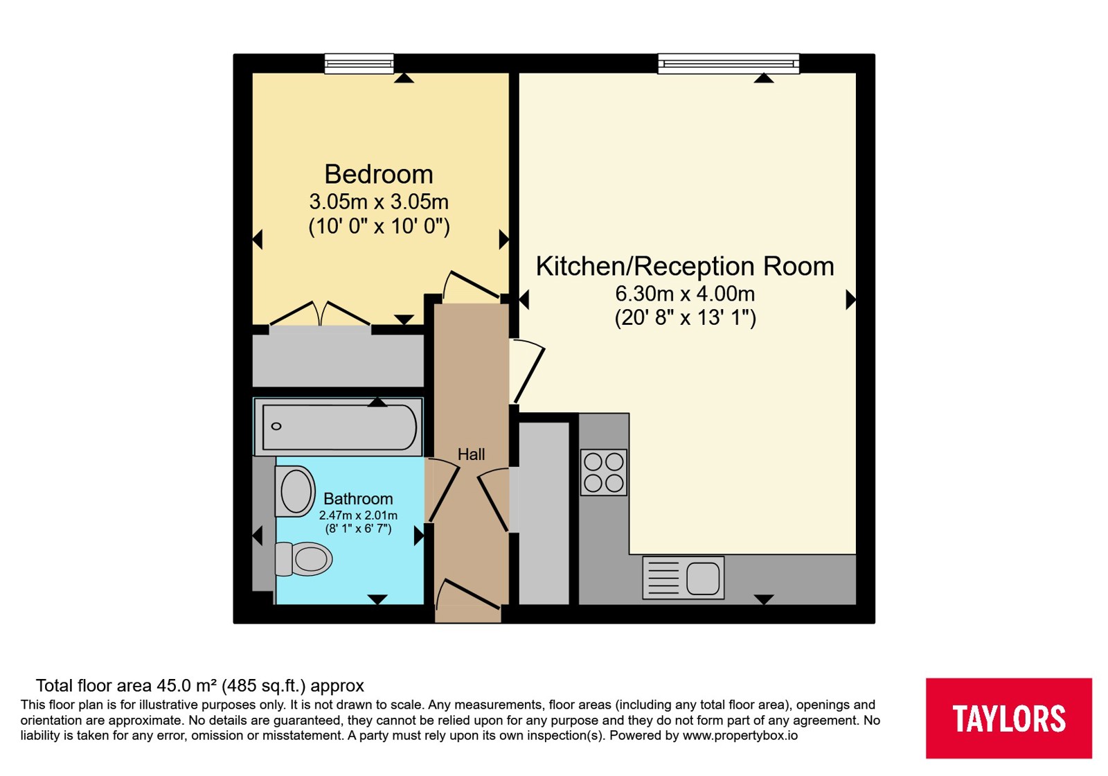 155, Electra House, Cardifff floorplan