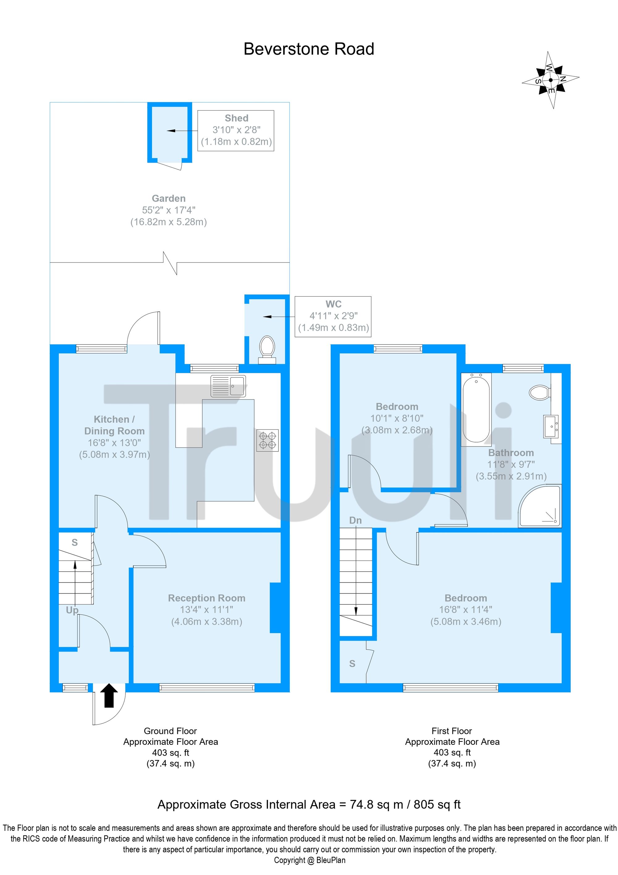 64 Beverstone Road, Thornton Heath floorplan