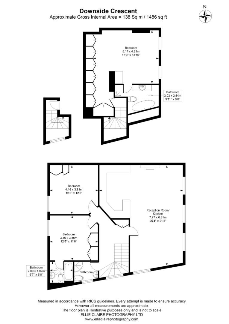 Flat 3, 12, Downside Crescent, London floorplan