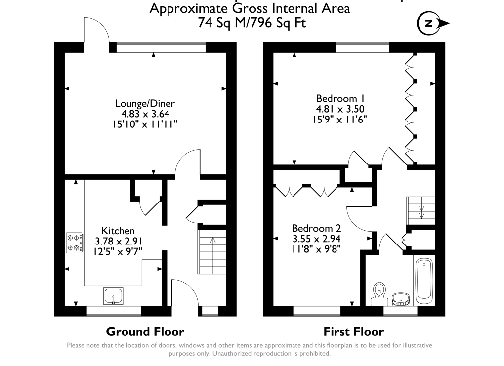 2, Bishopsfield Road, Fareham floorplan