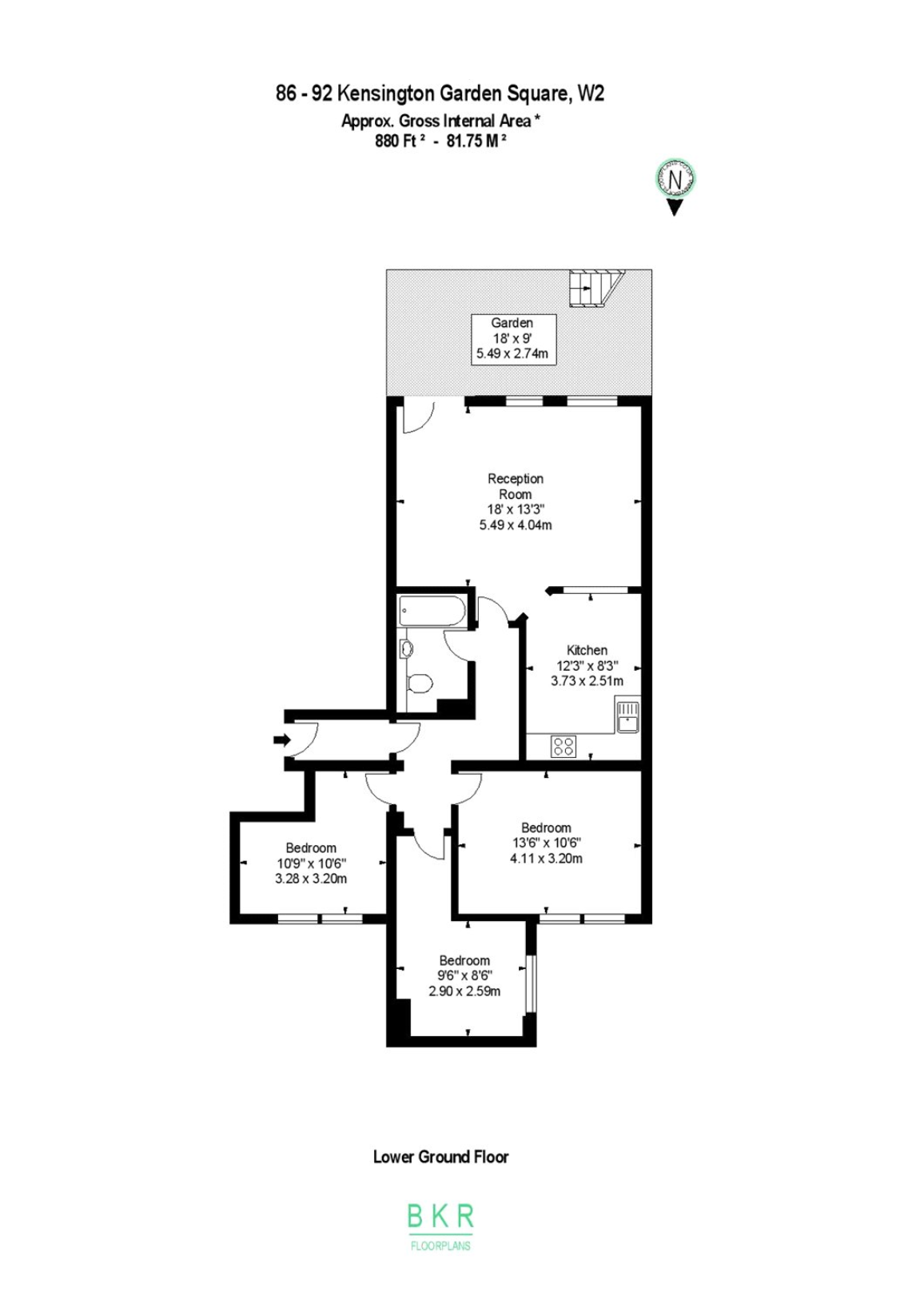 3 Bedrooms Flat to rent in Kensington Gardens Square, London W2