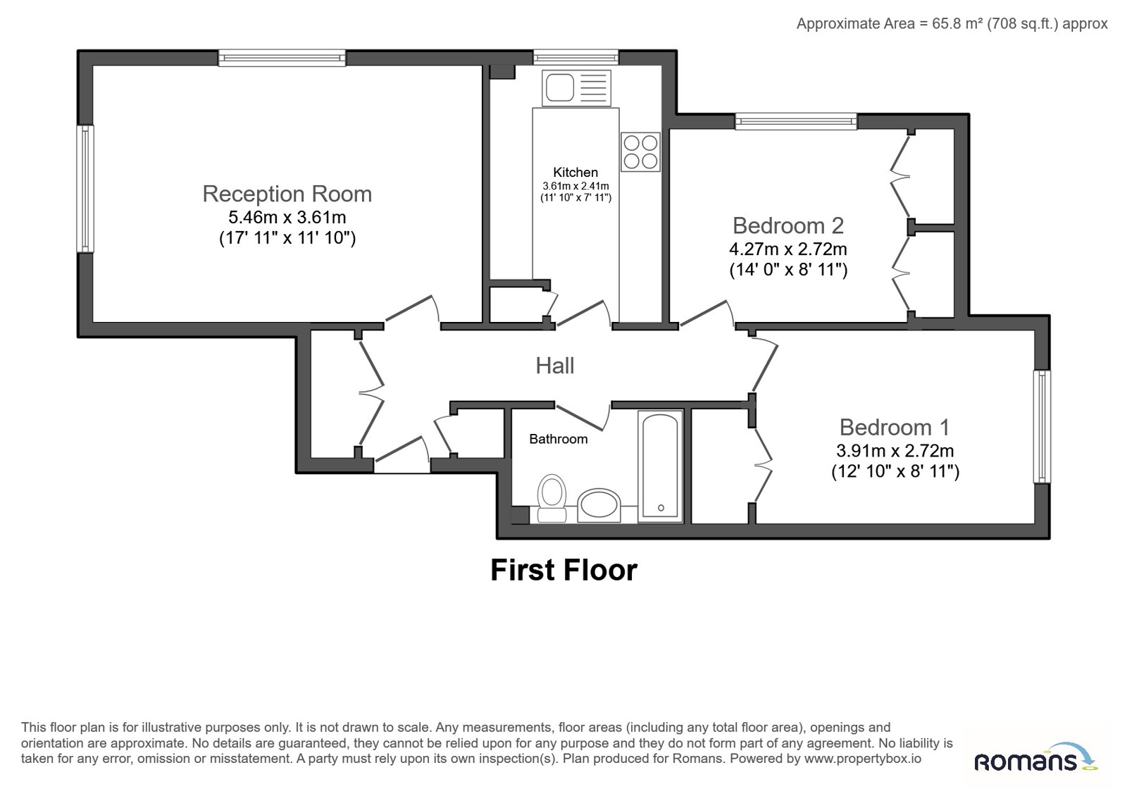 Flat E, Tudor Hall, Camberley floorplan
