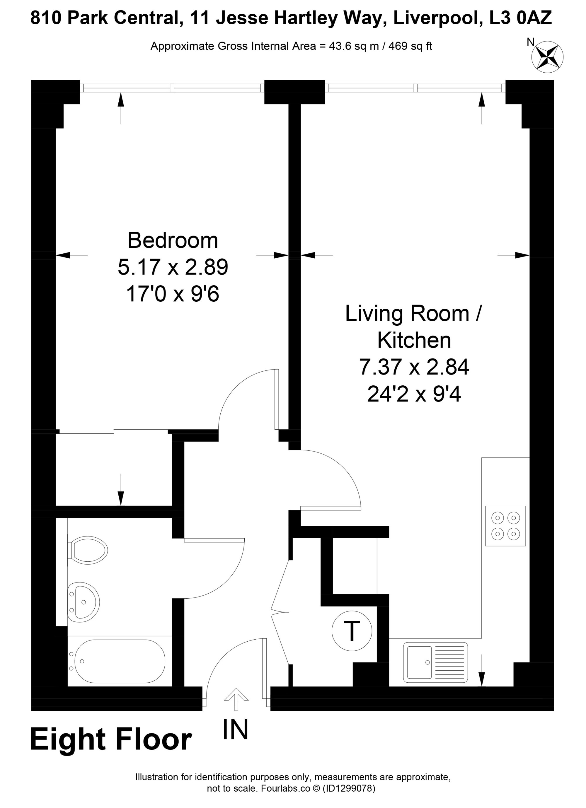 Apartment 810, Park Central, Liverpool floorplan