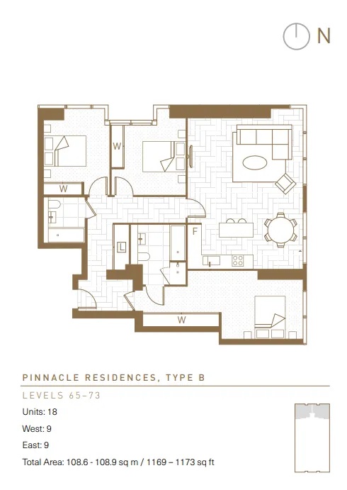 Landmark Pinnacle 40, Landmark Square, London floorplan