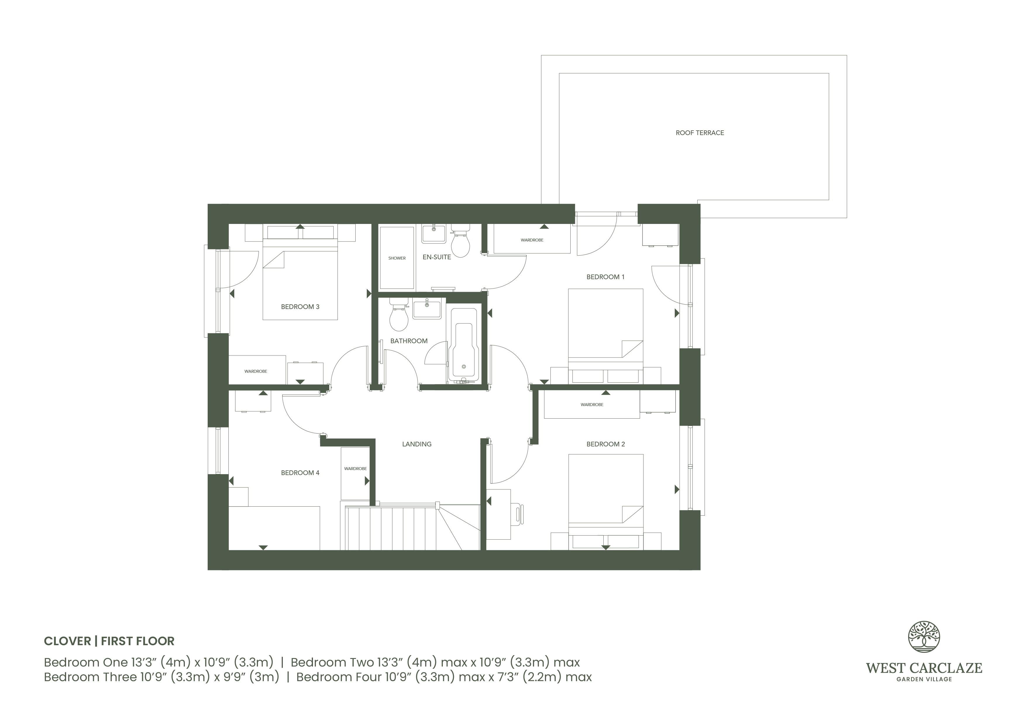 The Clover (4 Bed),, The Clover (4 Bed) - West Carclaze Garden Village, Cornwall floorplan