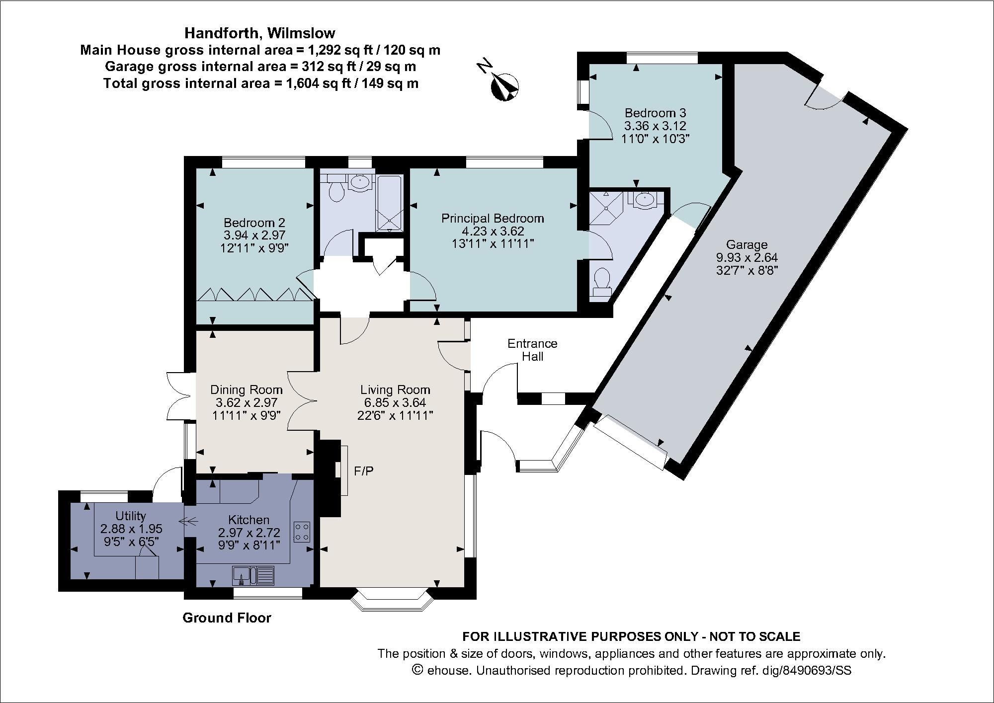 Woodlands Road, Handforth, Wilmslow, Cheshire SK9, 3 bedroom bungalow