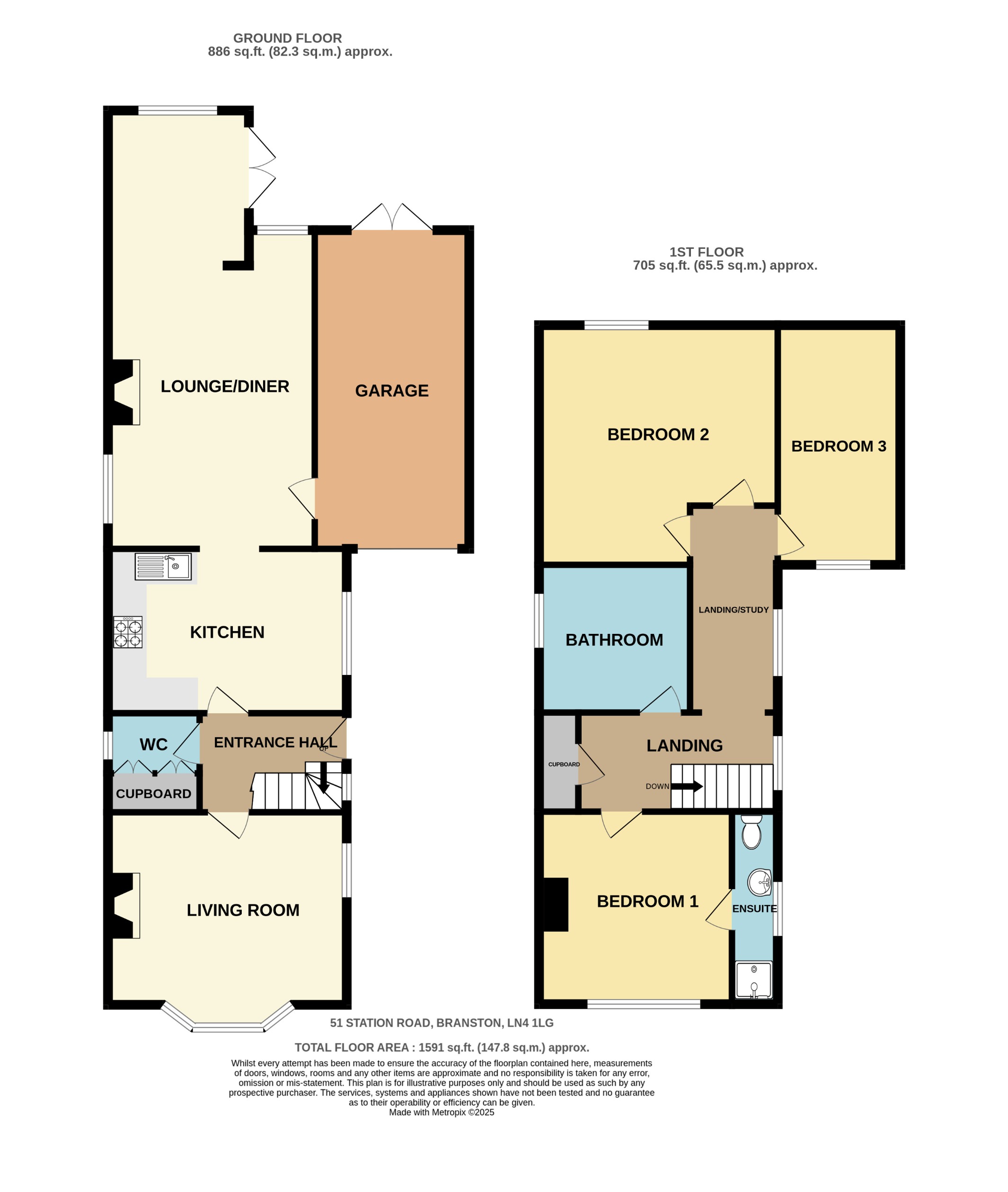 51, Station Road, Branston floorplan