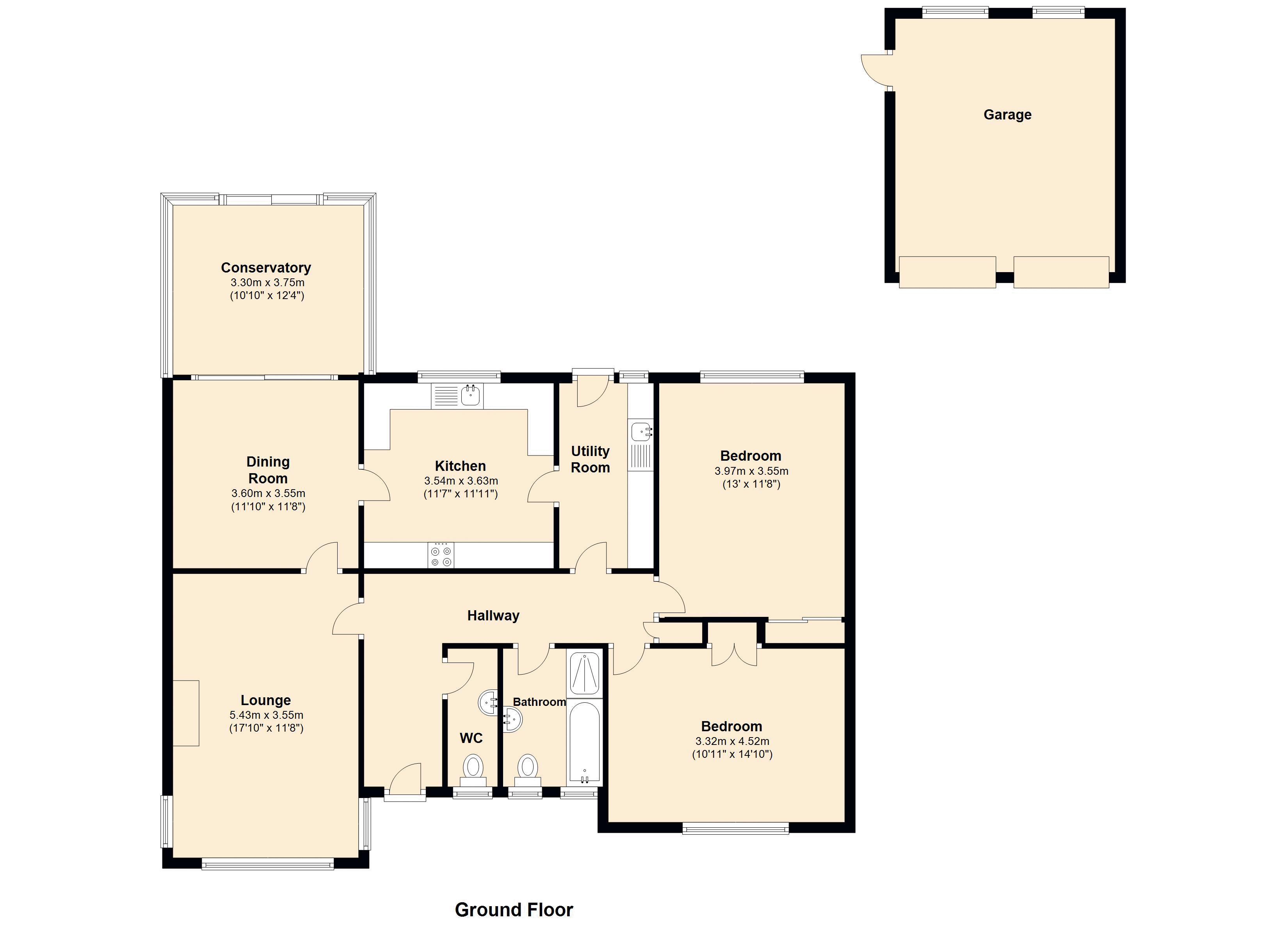 2 Bedrooms Detached bungalow for sale in Broadclose Road, Down Hatherley, Gloucester GL2