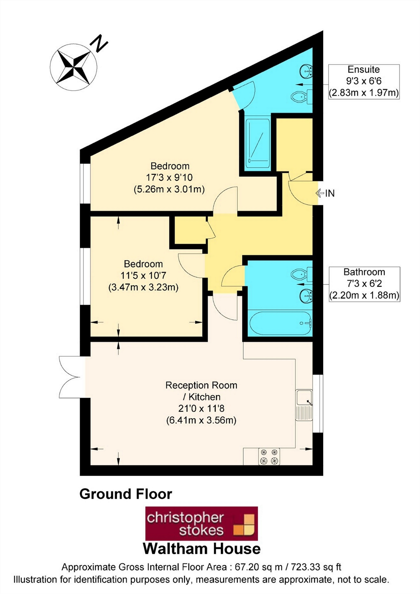 Waltham House, 37 Eleanor Cross Road, Waltham Cross, Hertfordshire EN8, 2 bedroom flat for sale