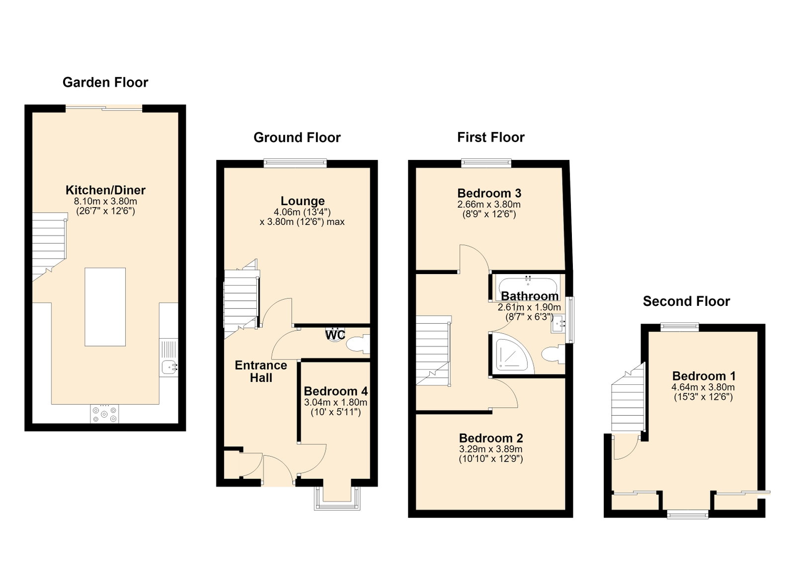 270, Austin Crescent, Plymouth floorplan