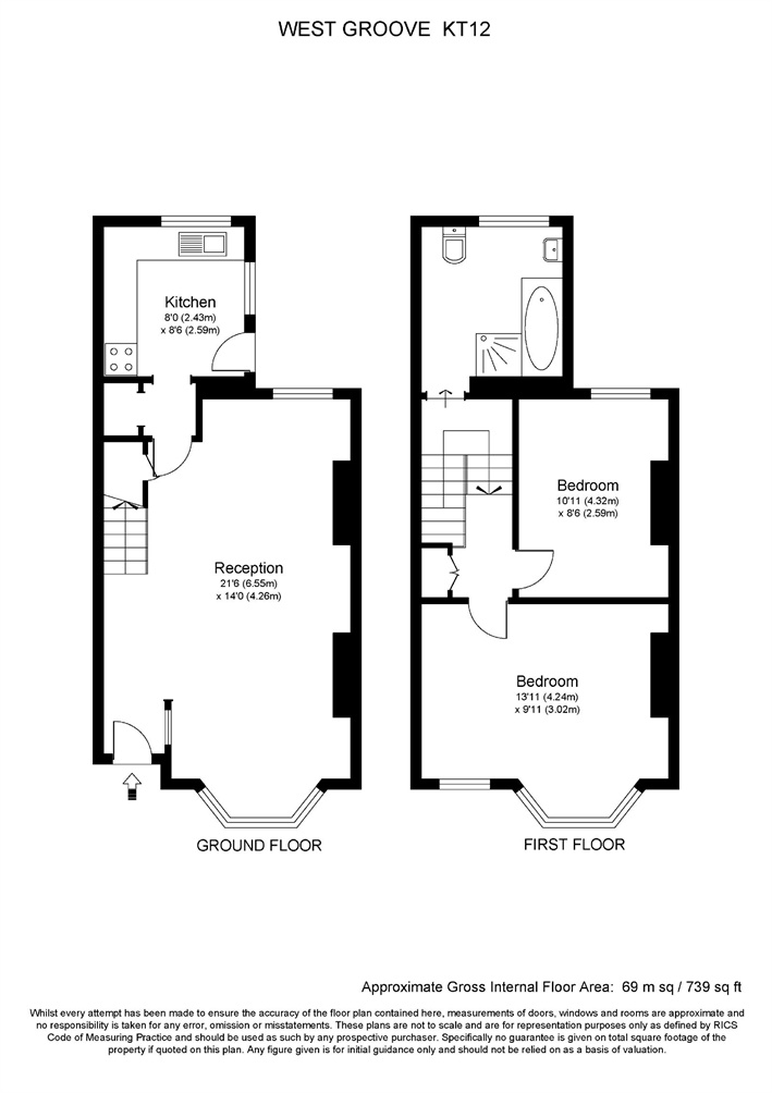 2 Bedrooms Semi-detached house for sale in West Grove, Hersham, Walton-On-Thames KT12