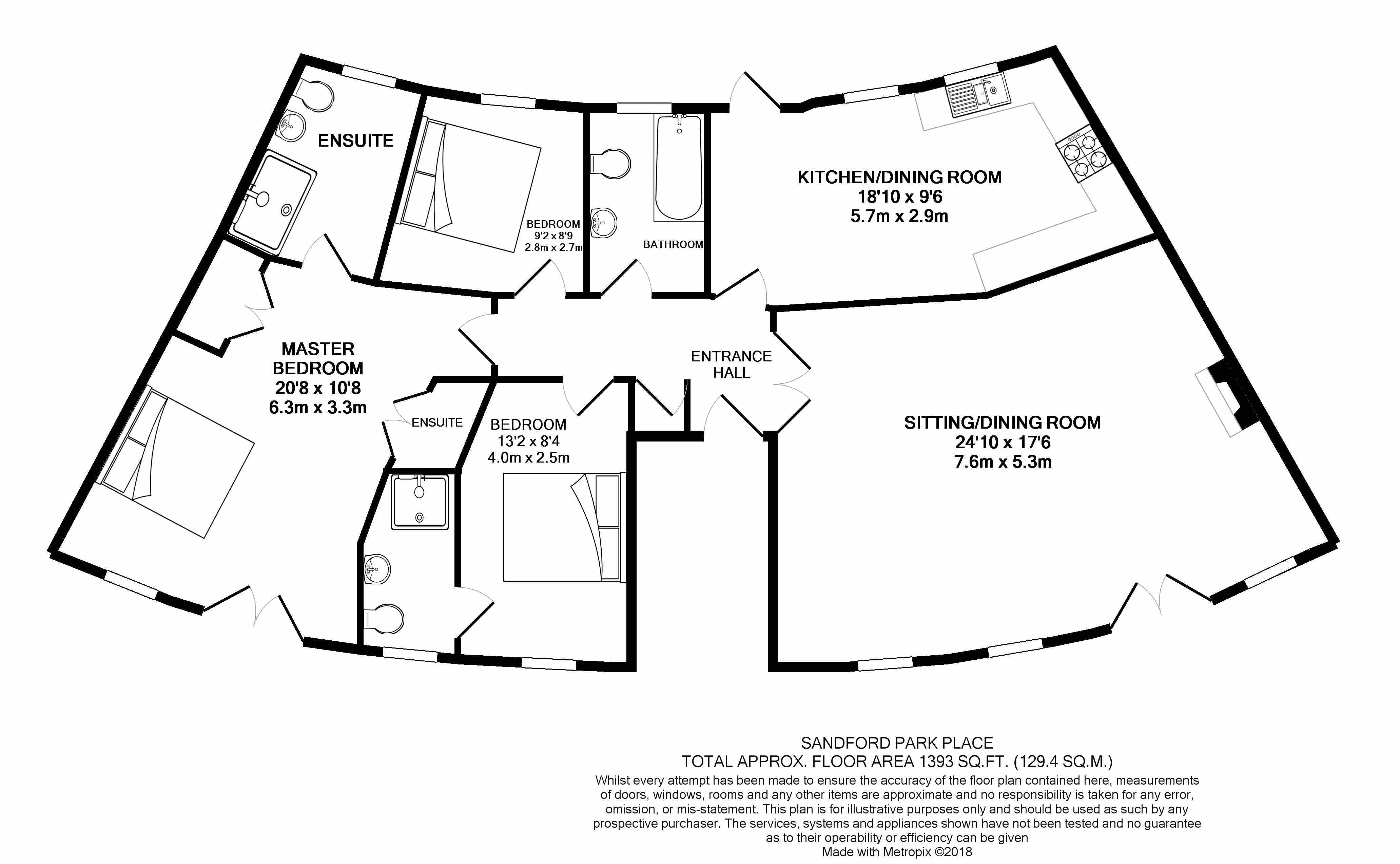 3 Bedrooms Flat to rent in Sandford Park Place, Sandford Park, Cheltenham GL52