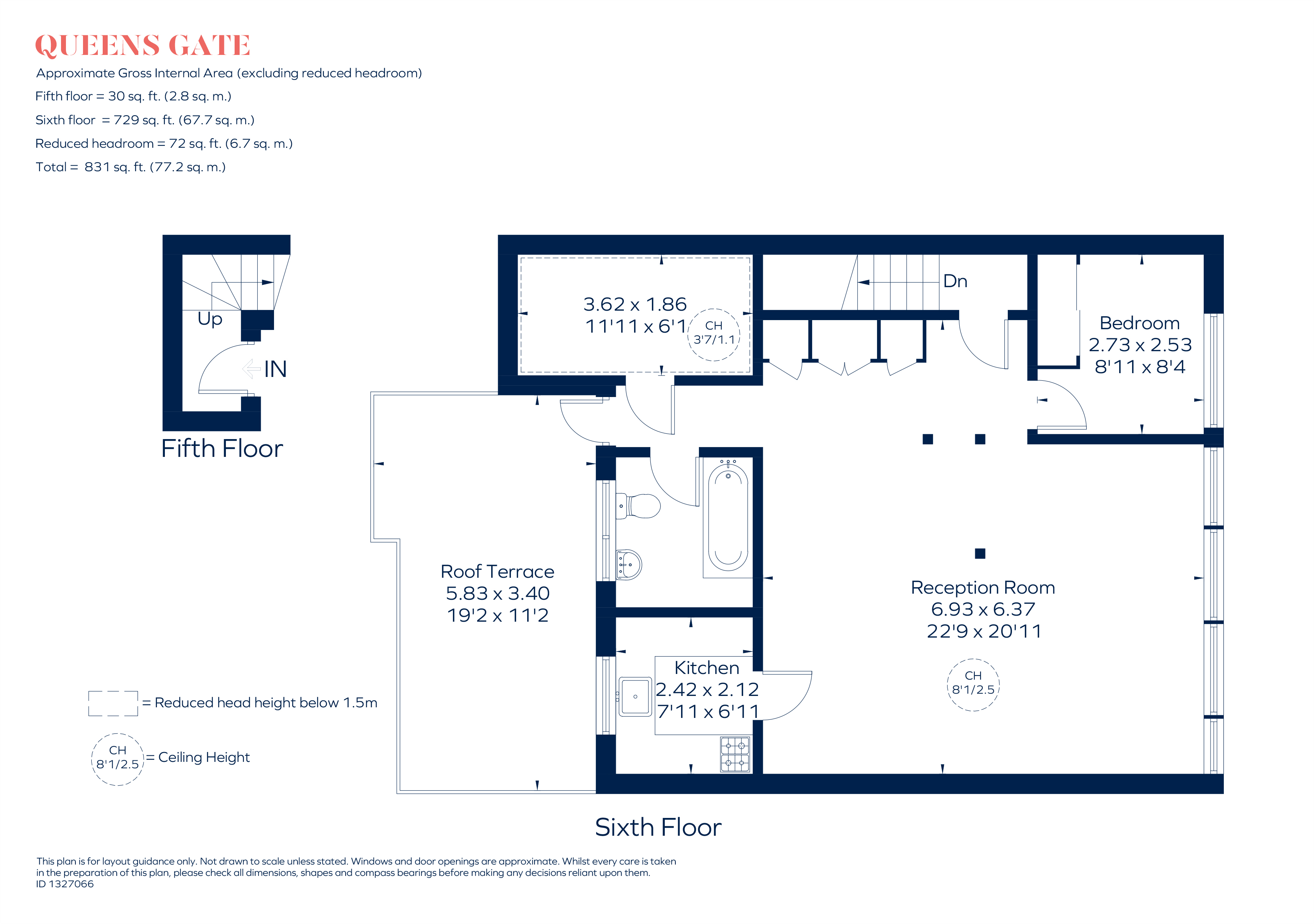 Flat H, 44, Queen's Gate, London floorplan