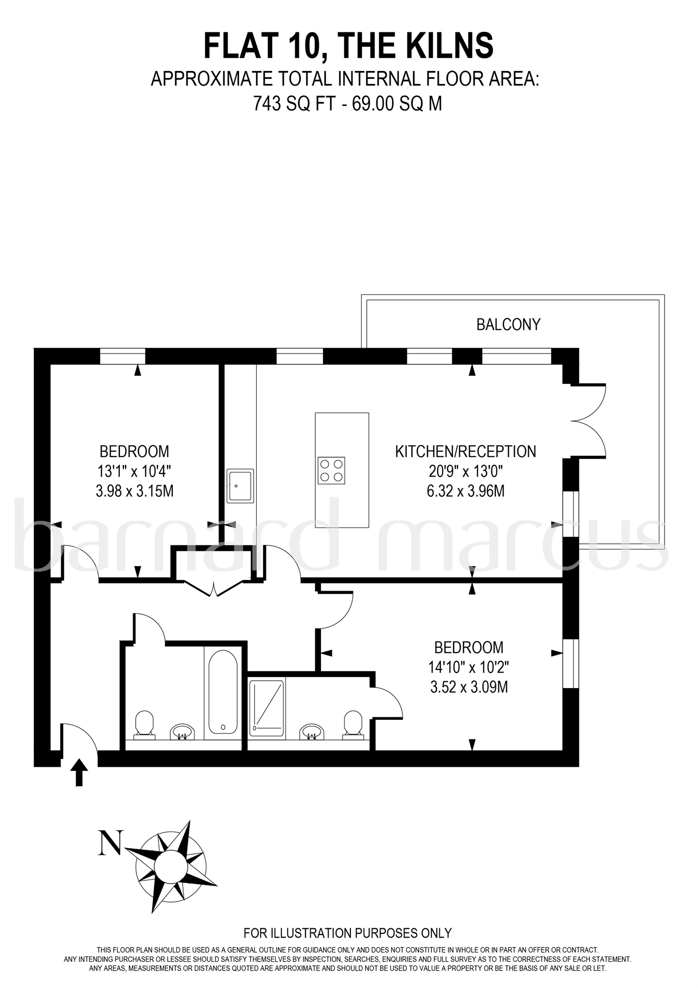 2 Bedrooms Flat for sale in The Kilns, Redhill RH1