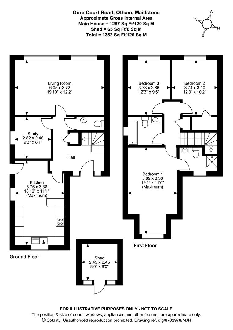 5 Senacre Cottages, Gore Court Road, Maidstone floorplan