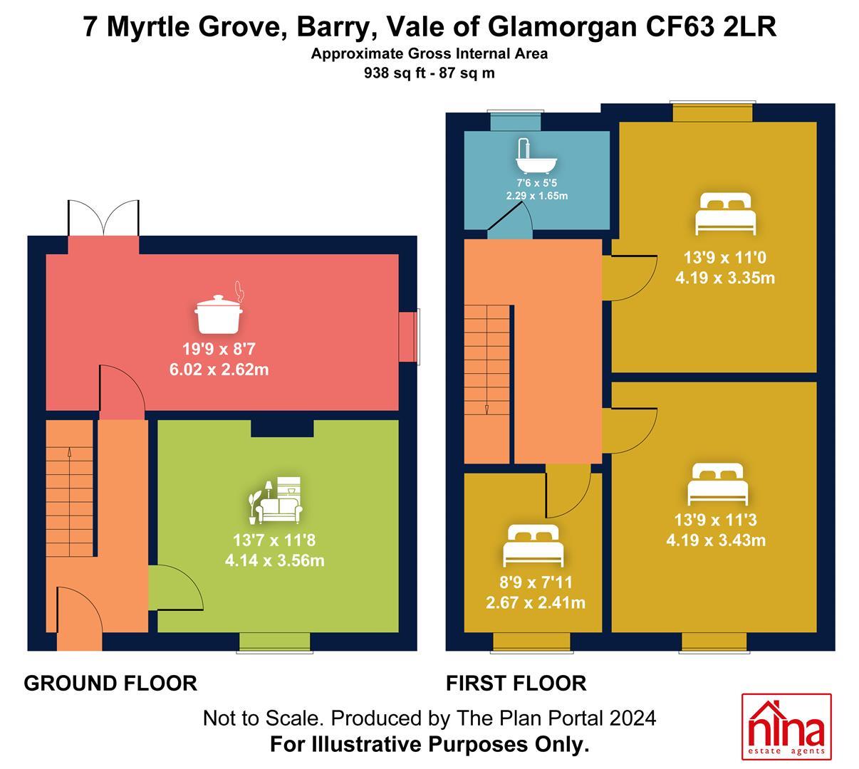 7, Myrtle Grove, Barry floorplan