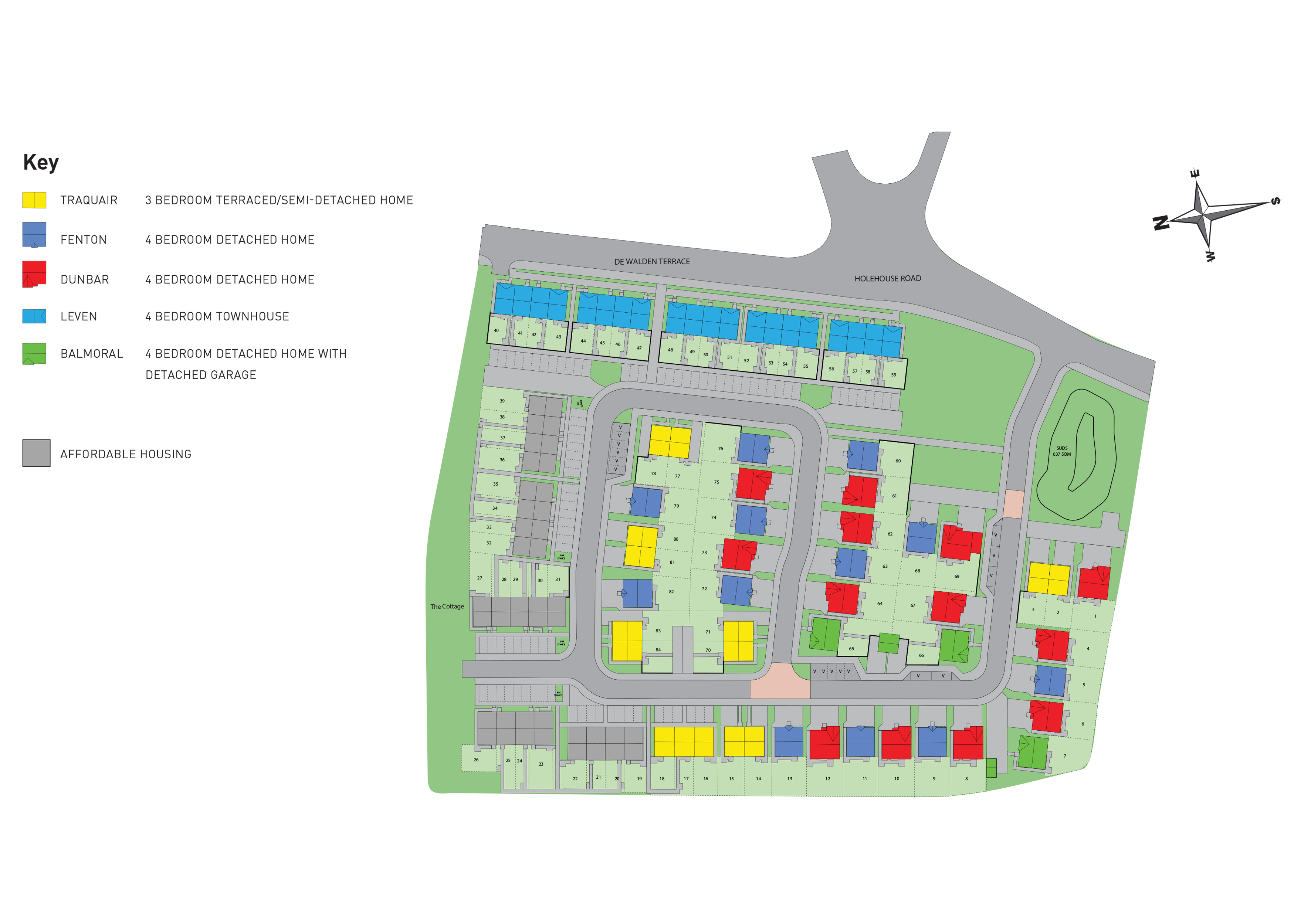 New home, 4 bed detached house for sale in "Fenton" at Holehouse Road