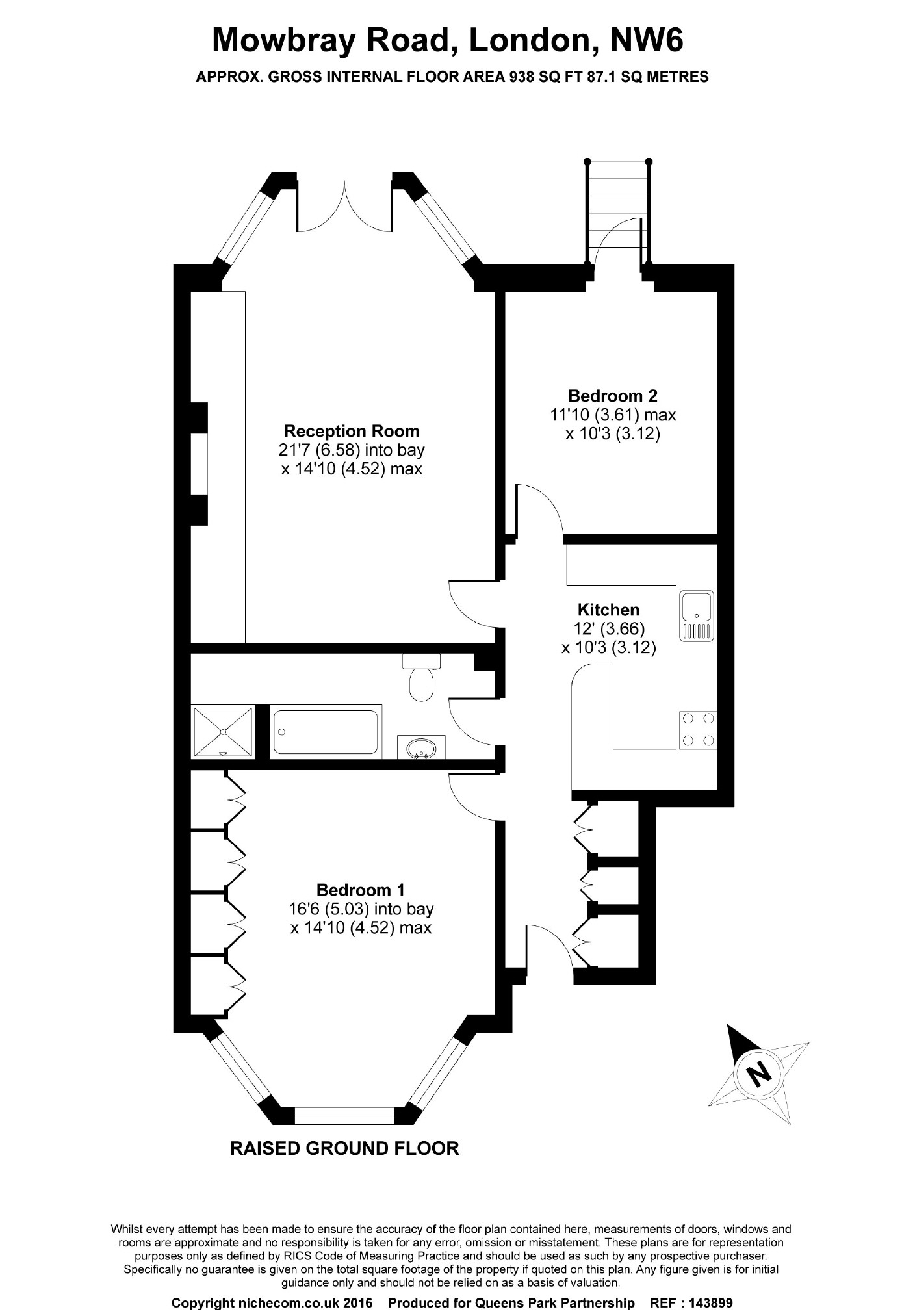 2 Bedrooms Flat to rent in Mowbray Road, Kilburn, London NW6