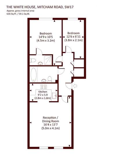 2 Bedrooms Flat to rent in Mitcham Road, London SW17