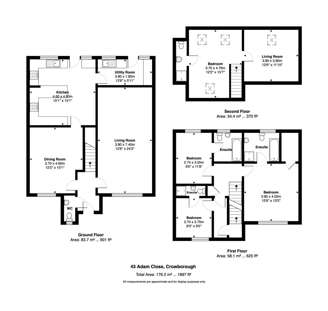 Room 3, 43, Adam Close, Crowborough floorplan